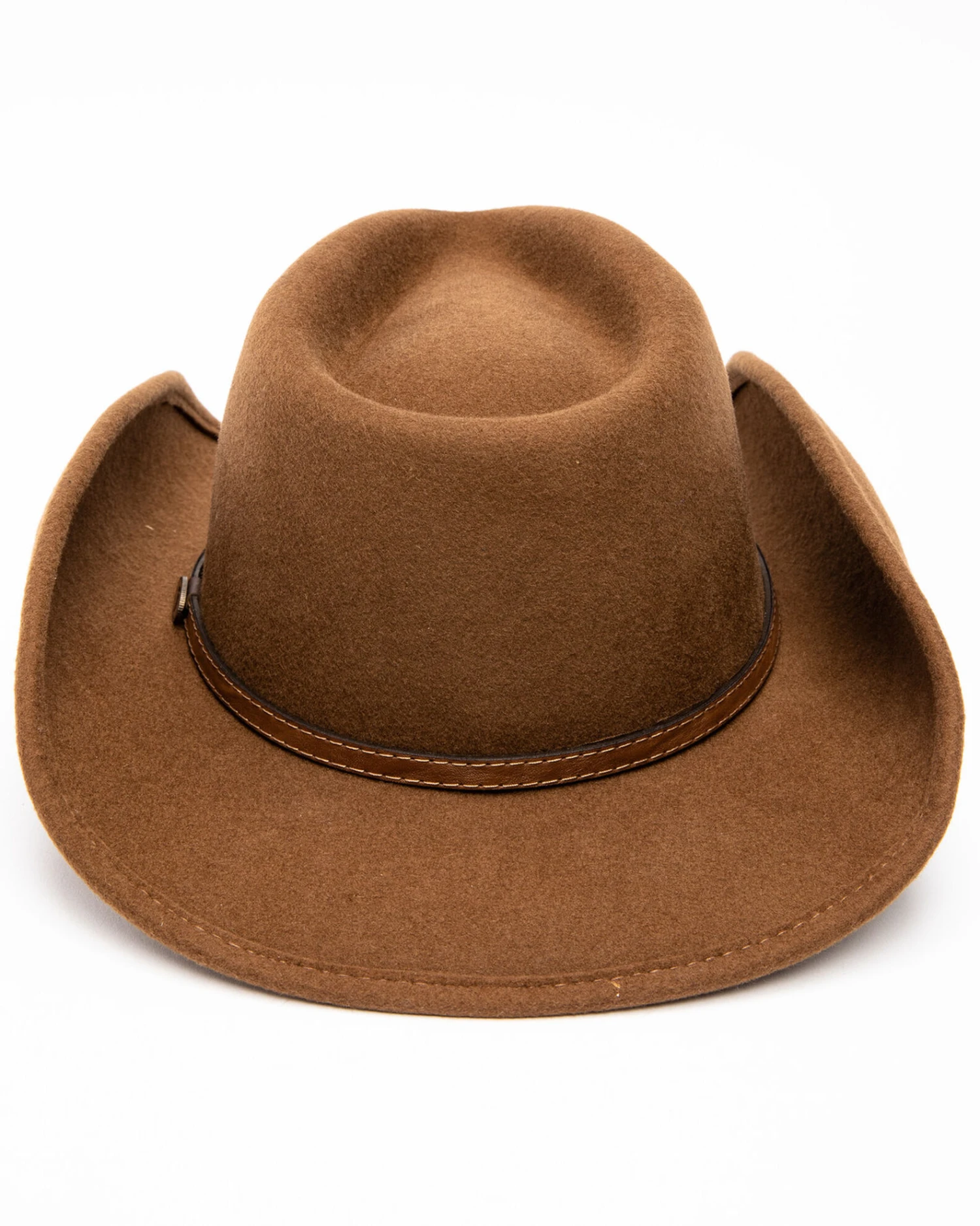 Cody James Men's Fawn Pinch Front Leather Stud Band Wool Hat - Image 5