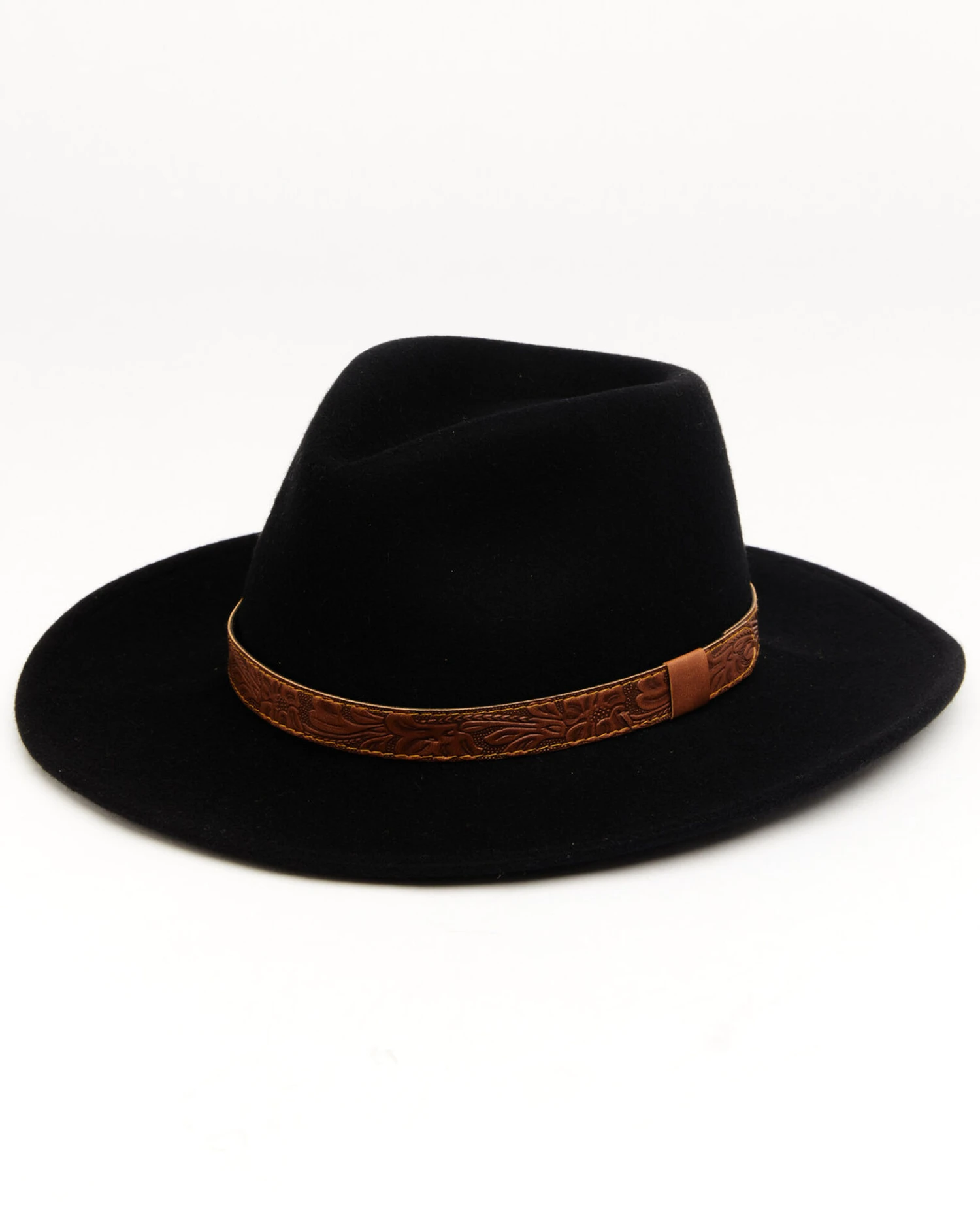 Cody James Men's Brown Leather Embossed Band Western Felt Hat