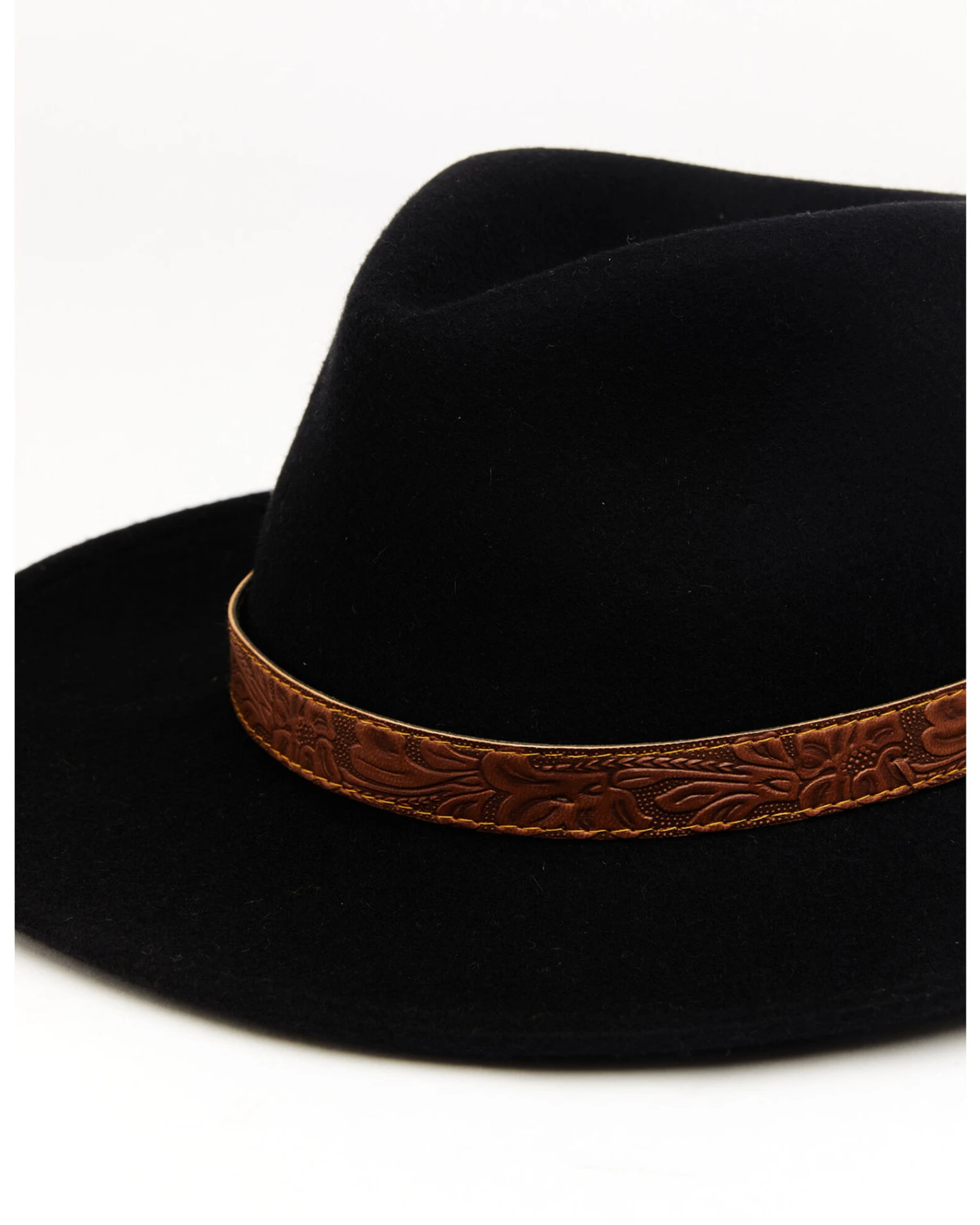 Cody James Men's Brown Leather Embossed Band Western Felt Hat - Image 2