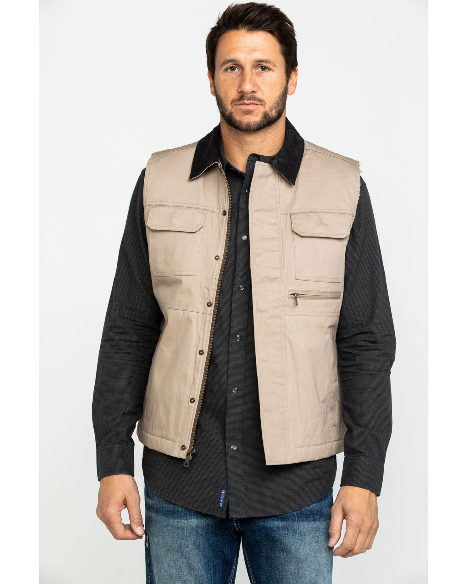 Cody James Men's Tan Ranchero Timberwolf Canvas Vest - Image 2