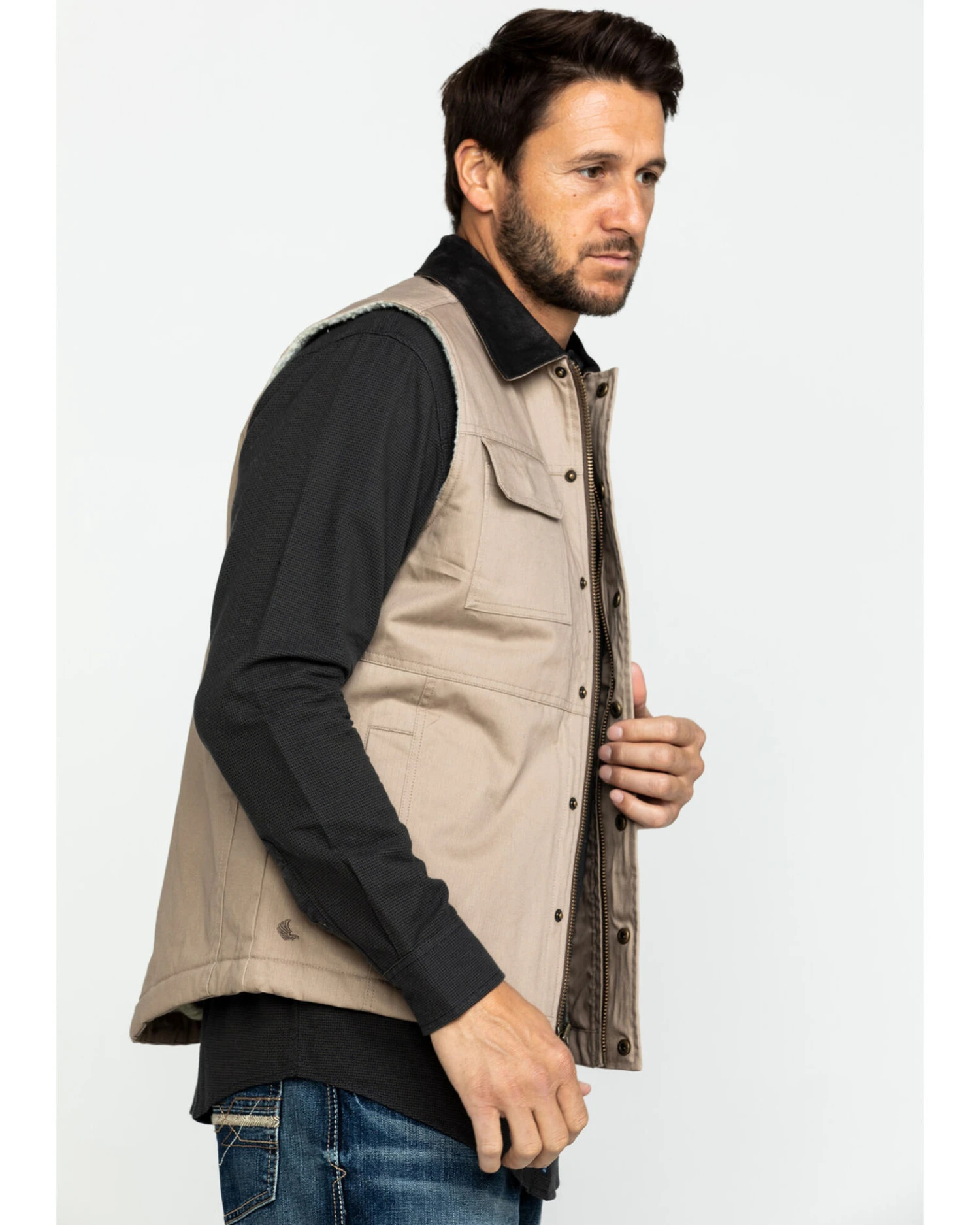 Cody James Men's Tan Ranchero Timberwolf Canvas Vest - Image 4