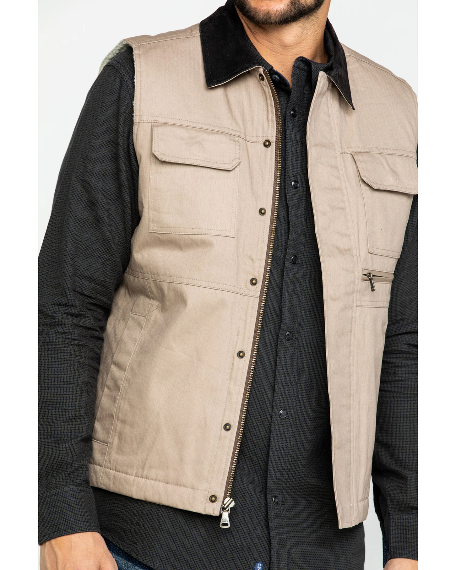 Cody James Men's Tan Ranchero Timberwolf Canvas Vest - Image 5
