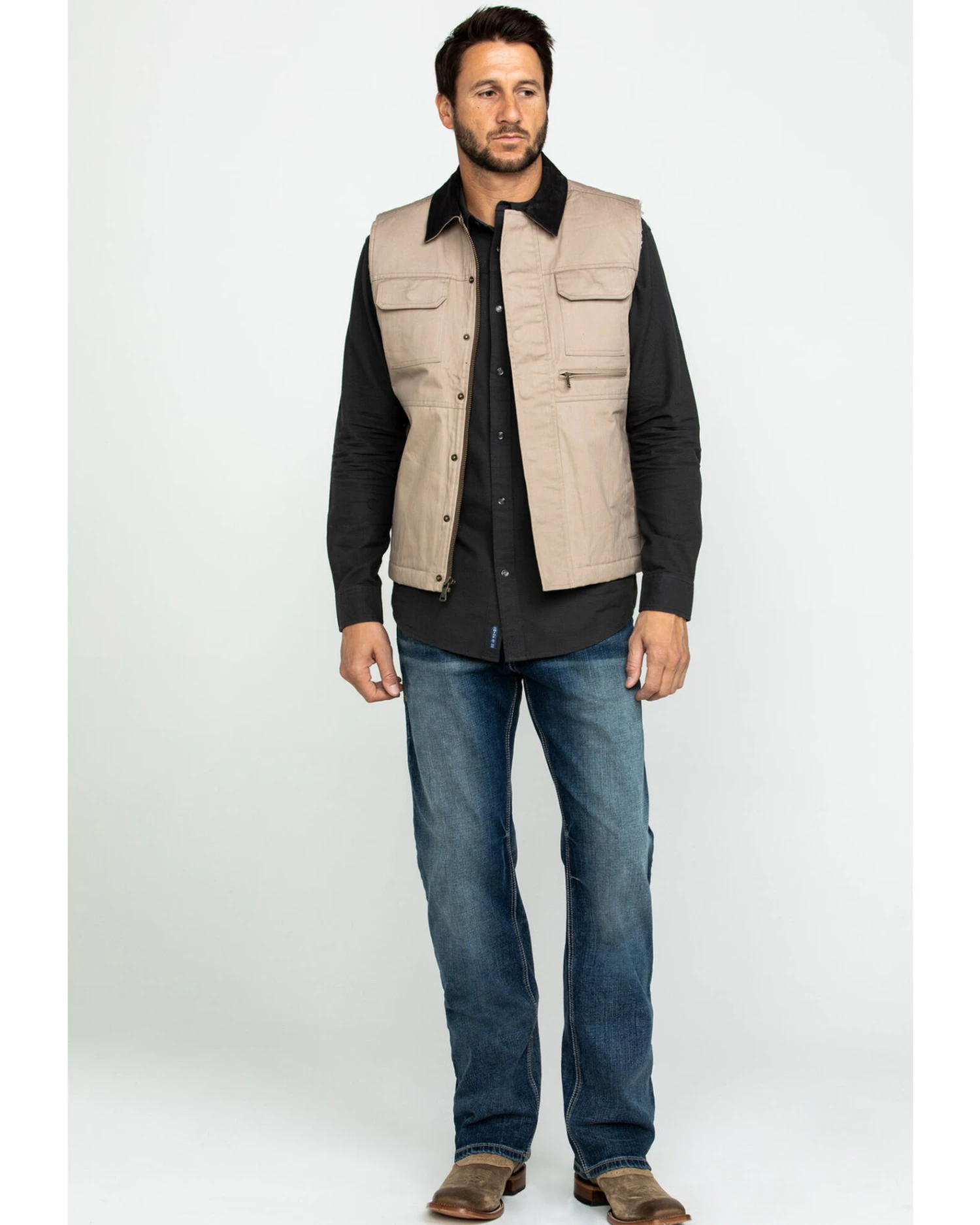Cody James Men's Tan Ranchero Timberwolf Canvas Vest - Image 7