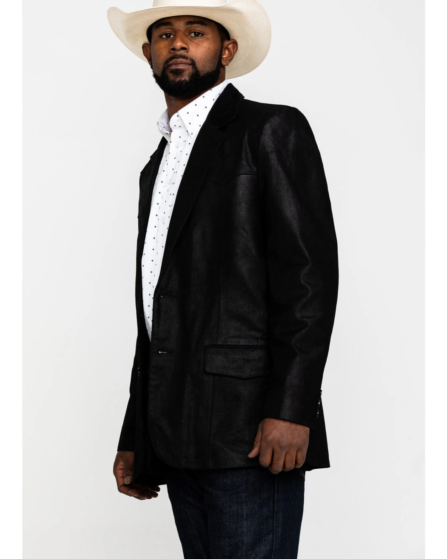 Cody James Men's Black Suede Blazer Jacket - Image 3