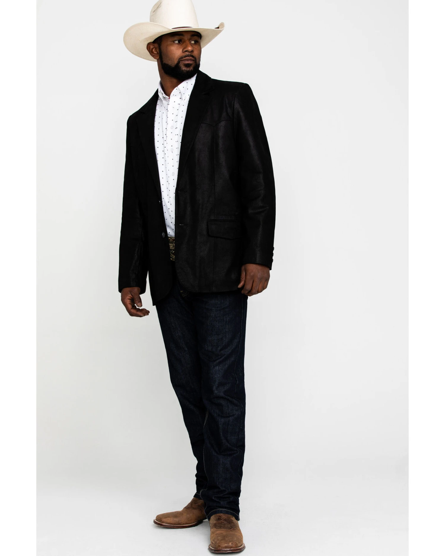 Cody James Men's Black Suede Blazer Jacket - Big & Tall - Image 6