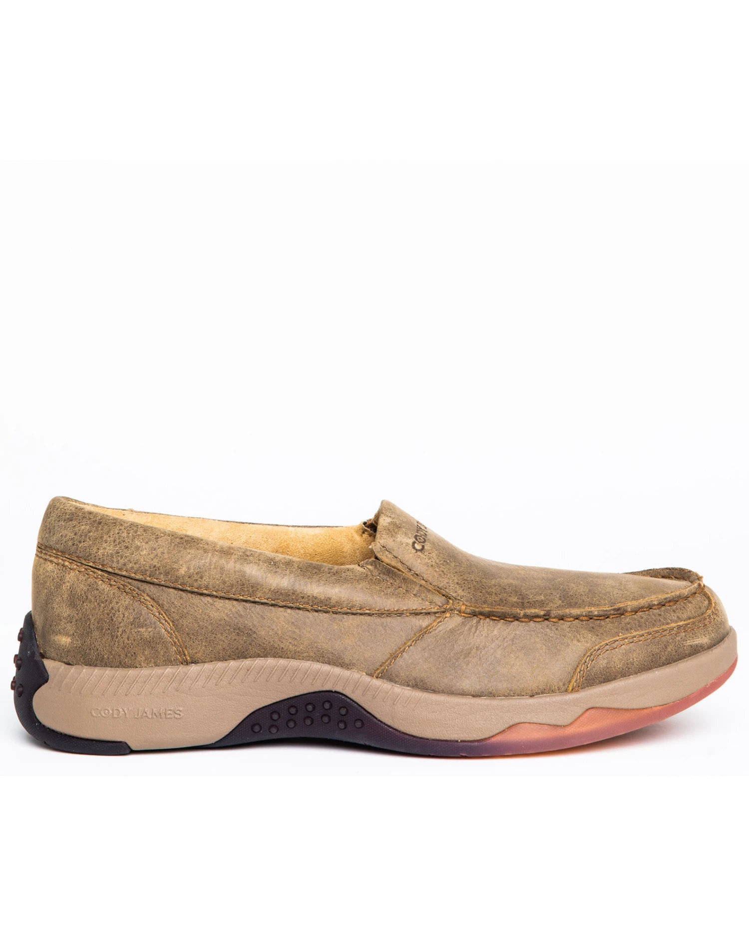 Cody James Men's Tan Oxford Slip-On Shoes - Moc Toe - Image 7