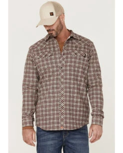 Cody James Men's FR Small Plaid Print Long Sleeve Pearl Snap Work Shirt