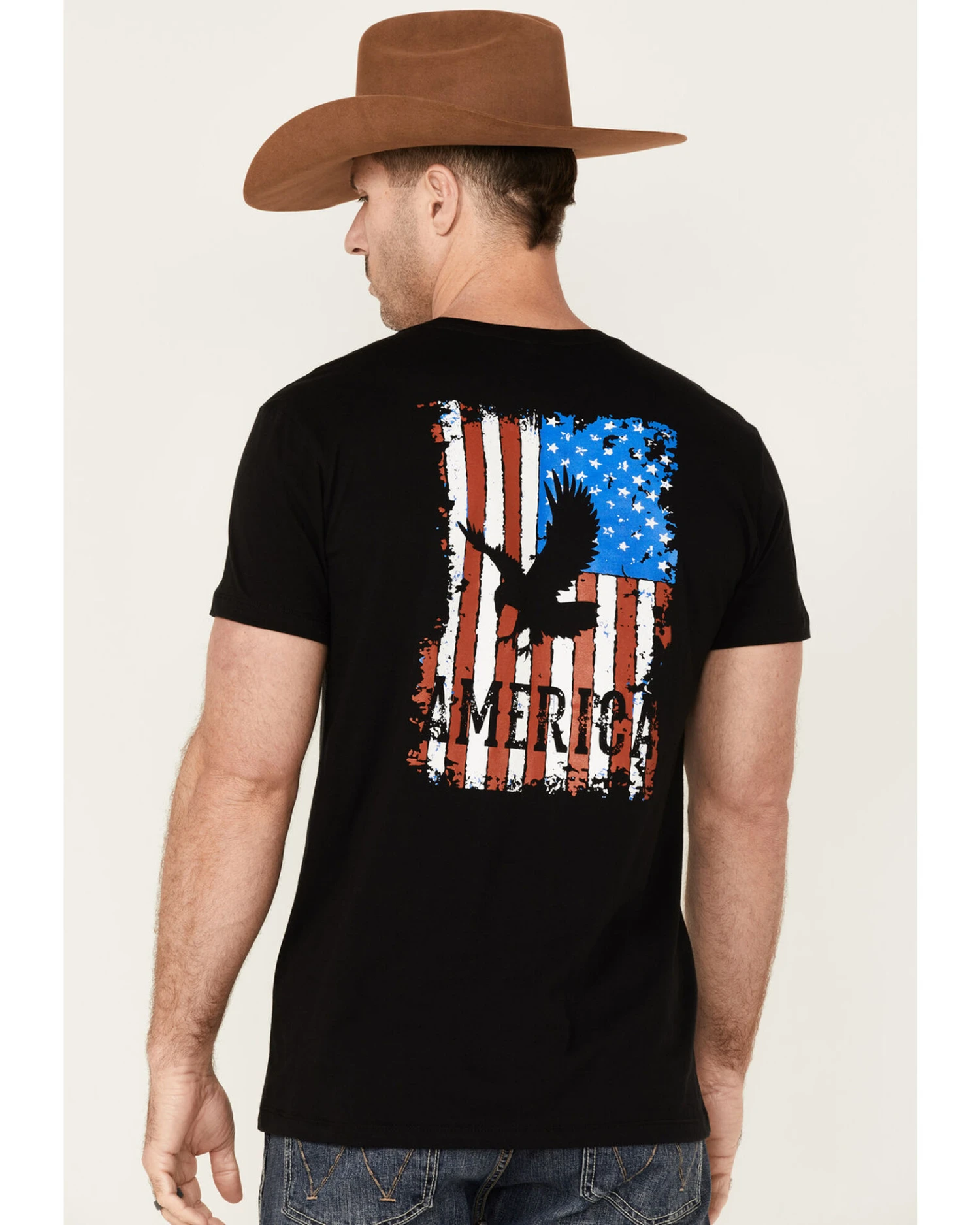 Cody James Men's US Eagle Flag Graphic Short Sleeve T-Shirt - Black - Image 4