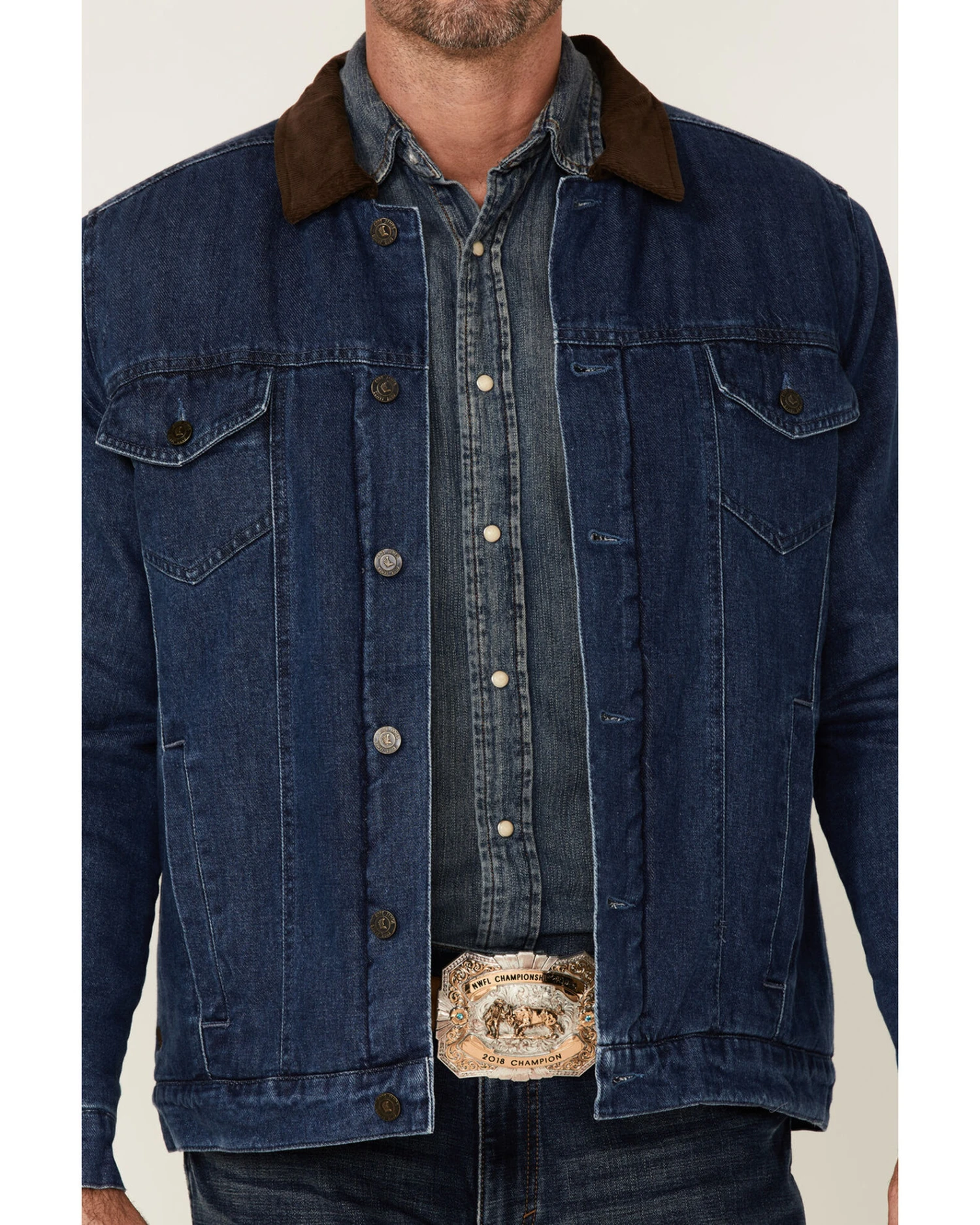 Cody James Men's Grand Teton 3.0 Sherpa-Lined Button-Front Denim Jacket - Image 4