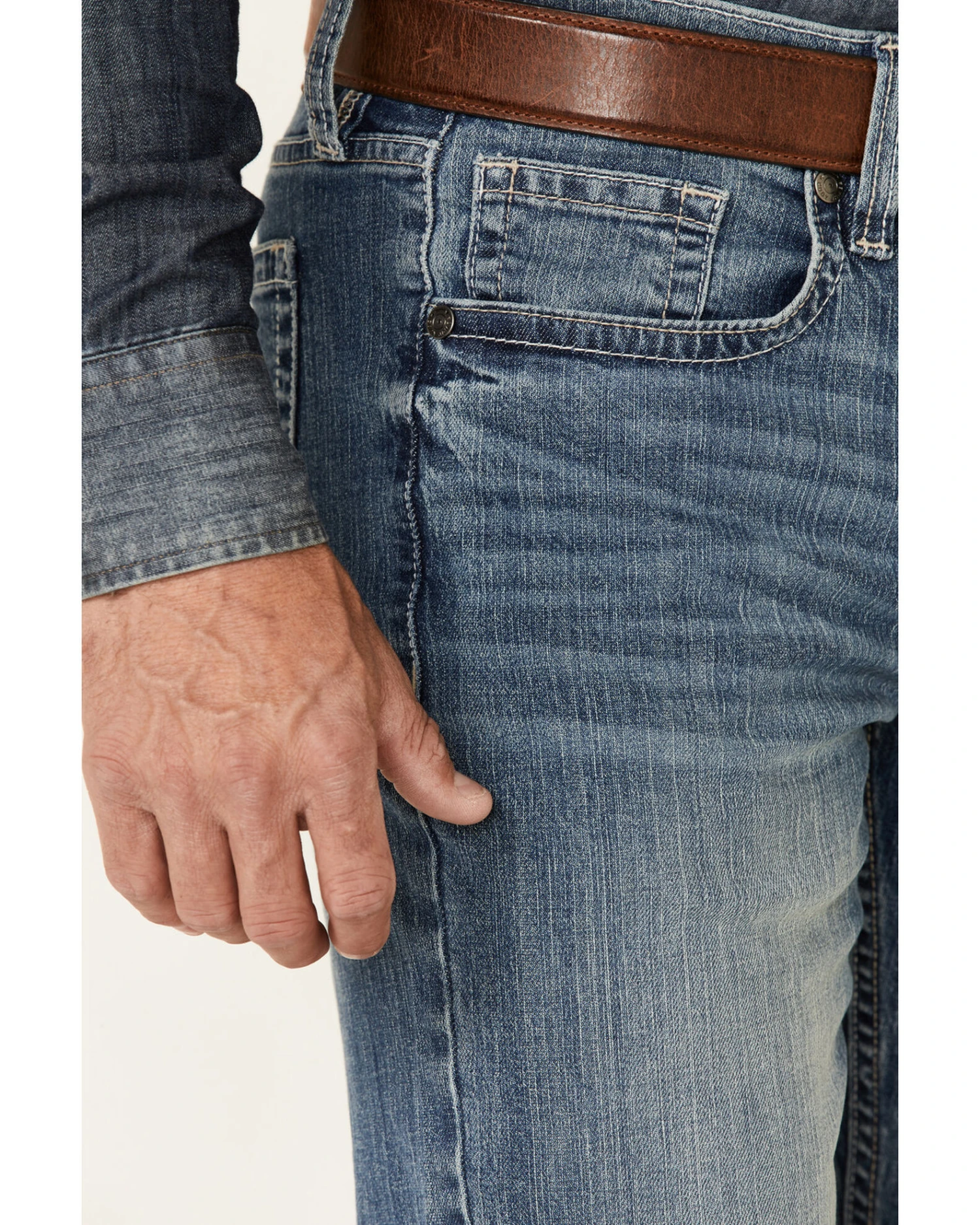 Cody James Men's Casey Light Wash Stretch Stackable Straight Jeans - Image 3