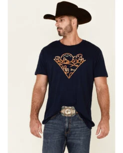 Cody James Men's Navy Poncho Desert Graphic Short Sleeve T-ShirtÂ