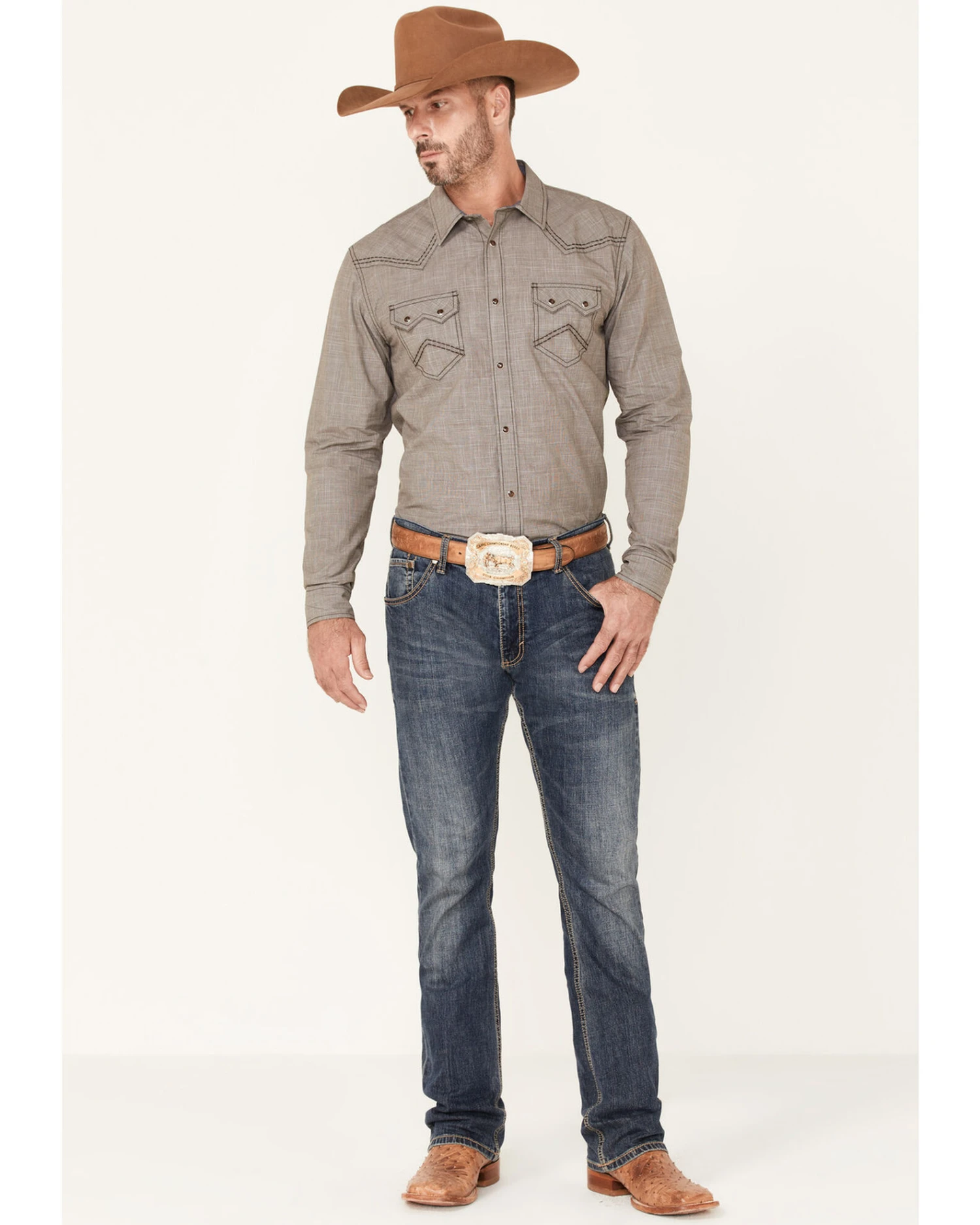 Cody James Men's Decree Solid Chambray Long Sleeve Snap Western Shirt - Big & Tall - Image 2