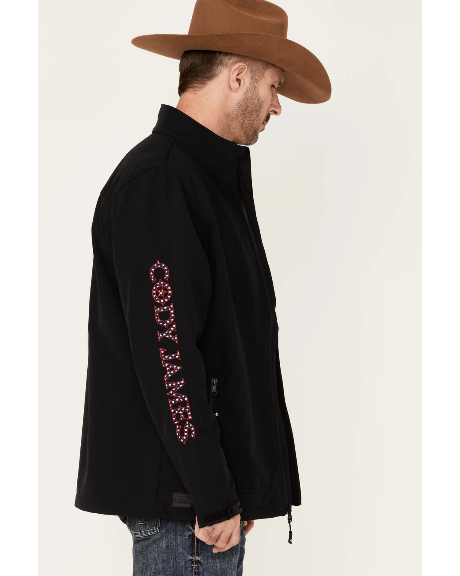 Cody James Core Men's American Embroidered Sleeve Zip-Front Steamboat Jacket - Image 3