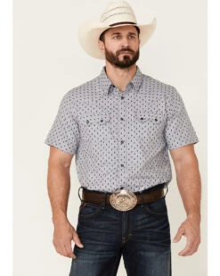 Cody James Men's Double Arrow Geo Print Short Sleeve Snap Western ShirtÂ