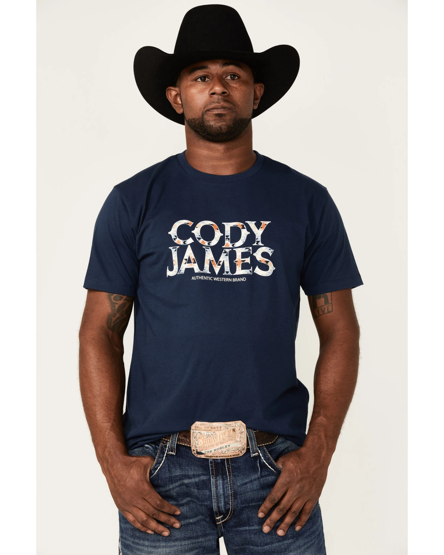 Cody James Men's Navy Southwestern Logo Short Sleeve T-ShirtÂ