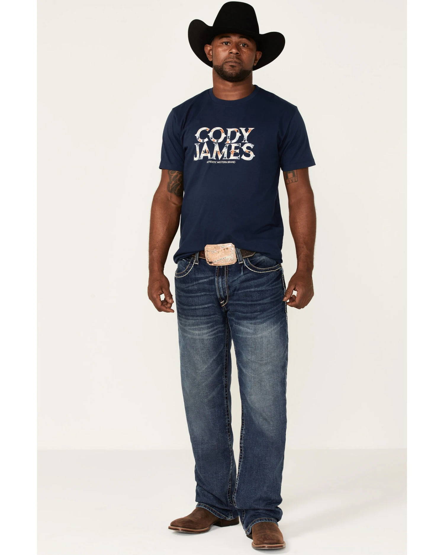 Cody James Men's Navy Southwestern Logo Short Sleeve T-Shirt - Image 2