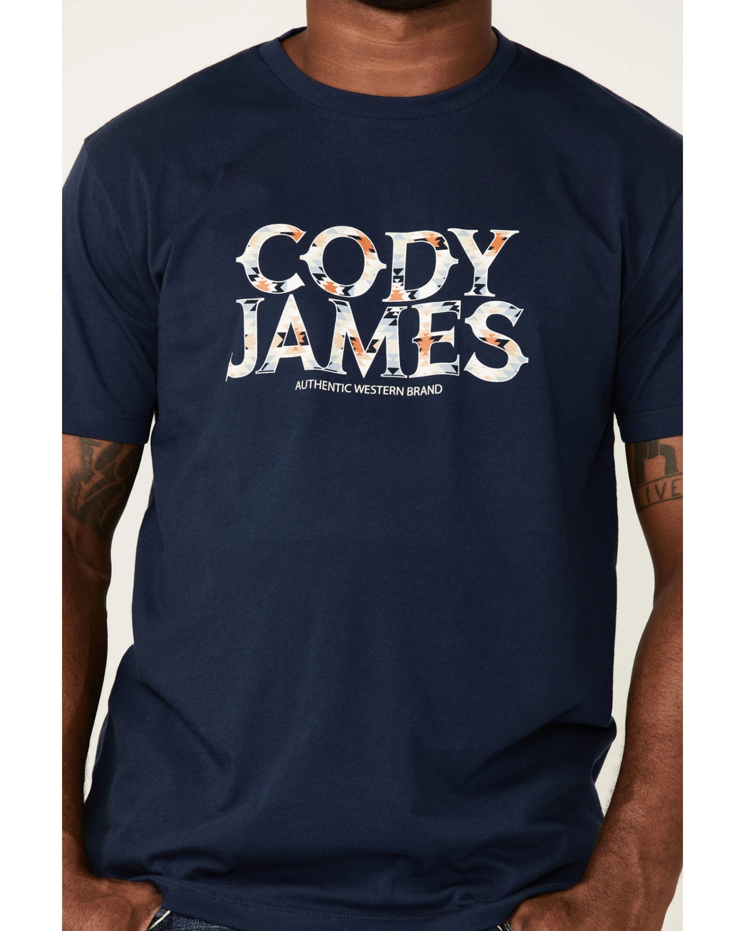 Cody James Men's Navy Southwestern Logo Short Sleeve T-Shirt - Image 3
