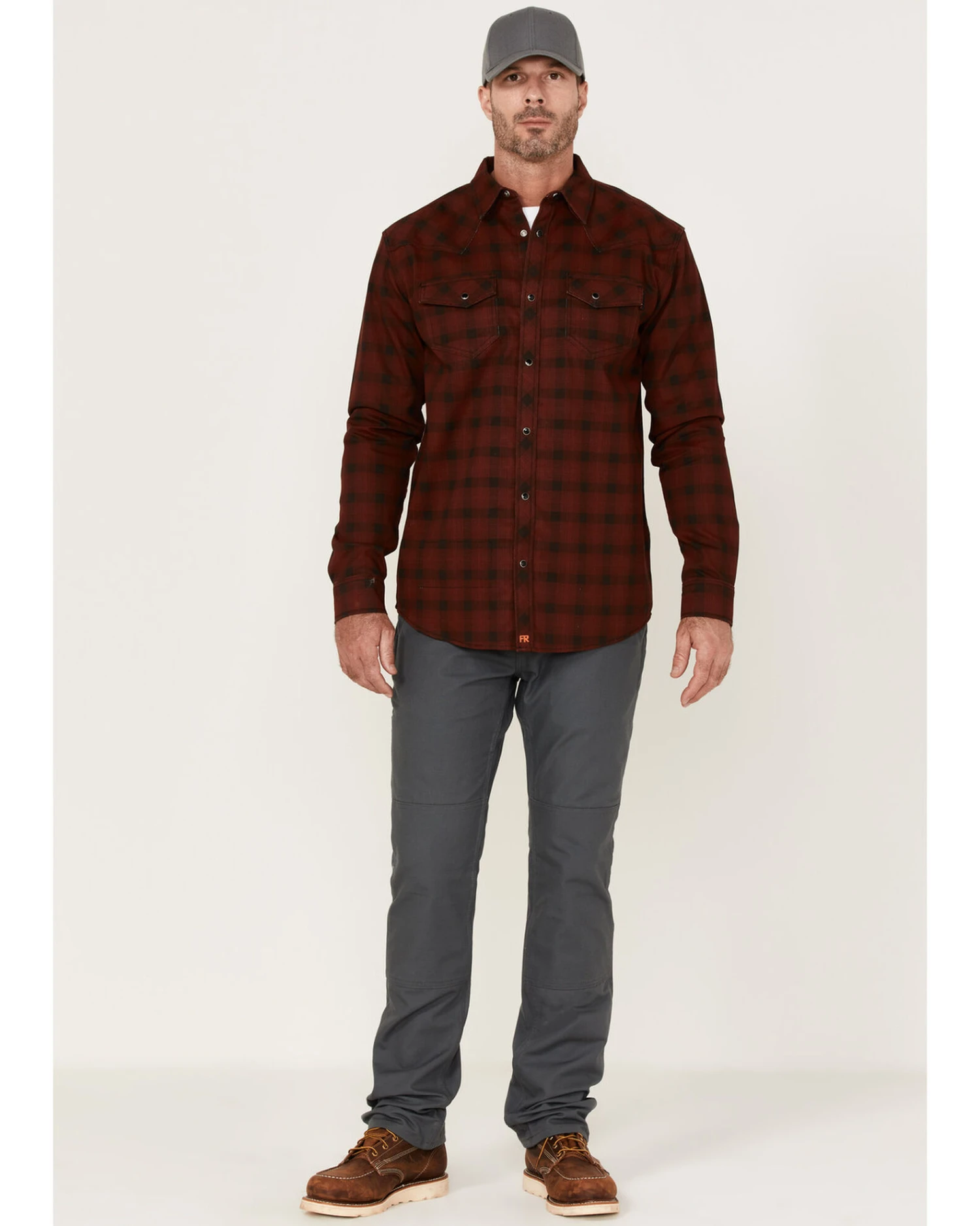 Cody James Men's FR Plaid Print Long Sleeve Snap Work Shirt - Image 2