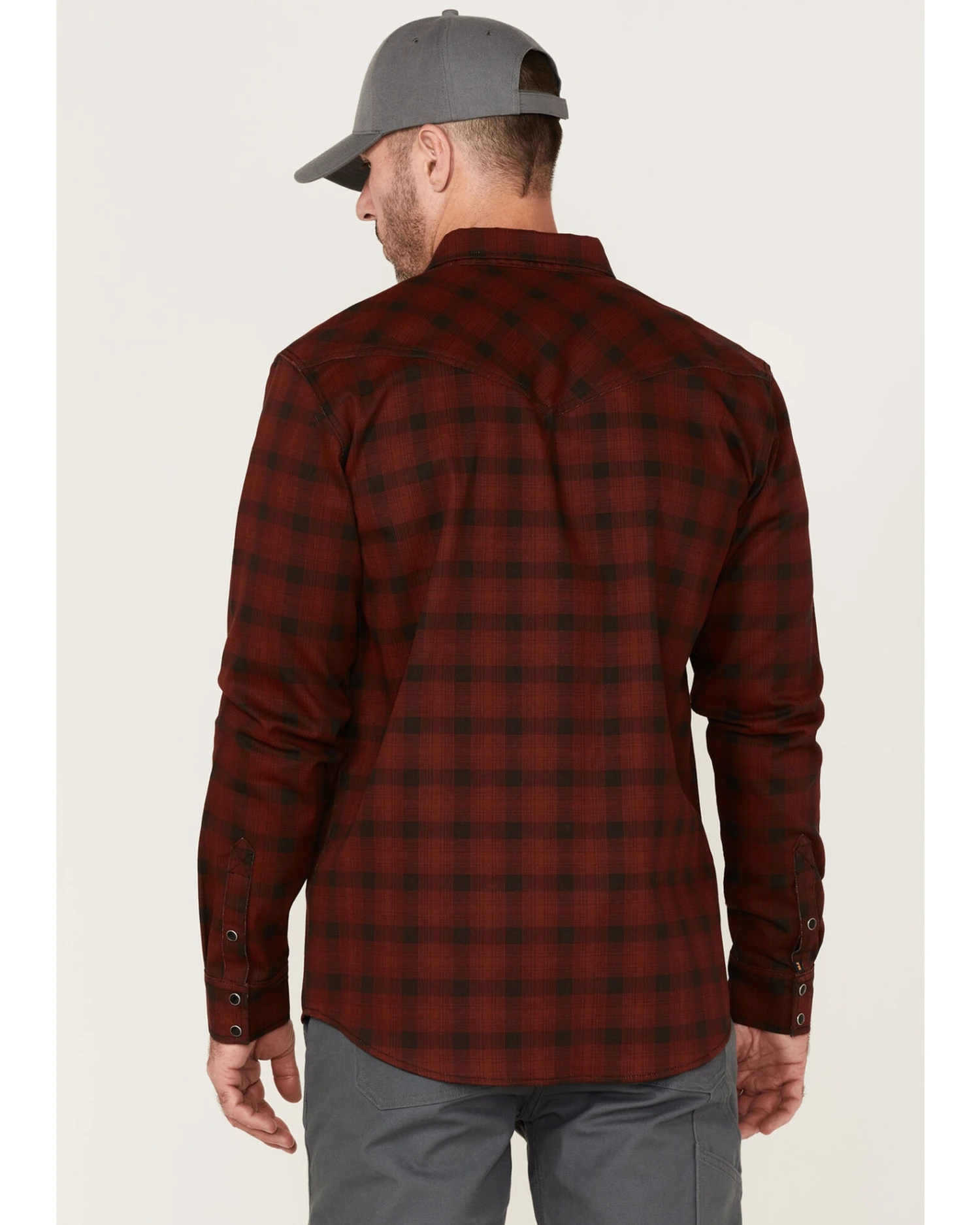 Cody James Men's FR Plaid Print Long Sleeve Snap Work Shirt - Image 4