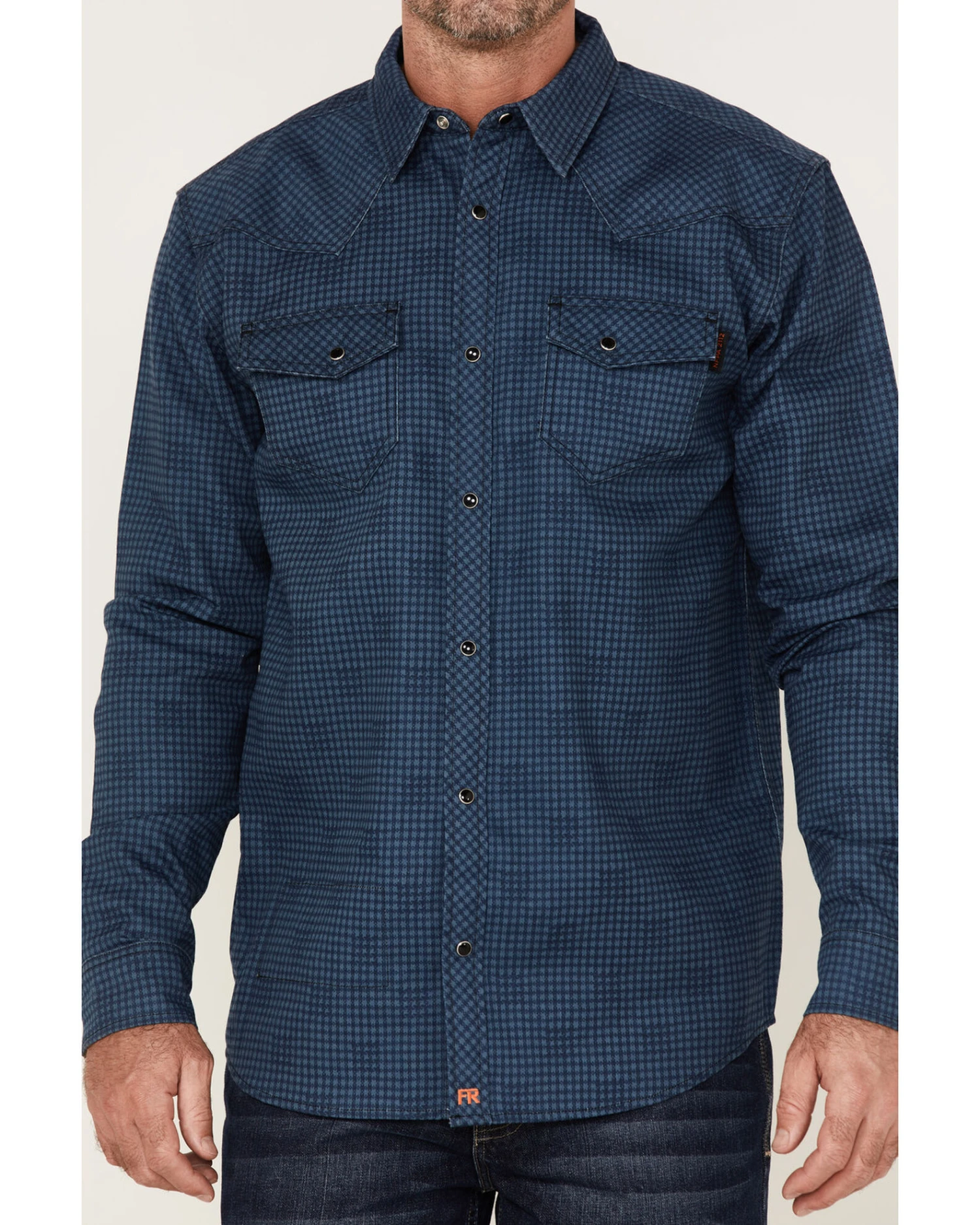 Cody James Men's FR Houndstooth Check Long Sleeve Snap Work Shirt - Image 3