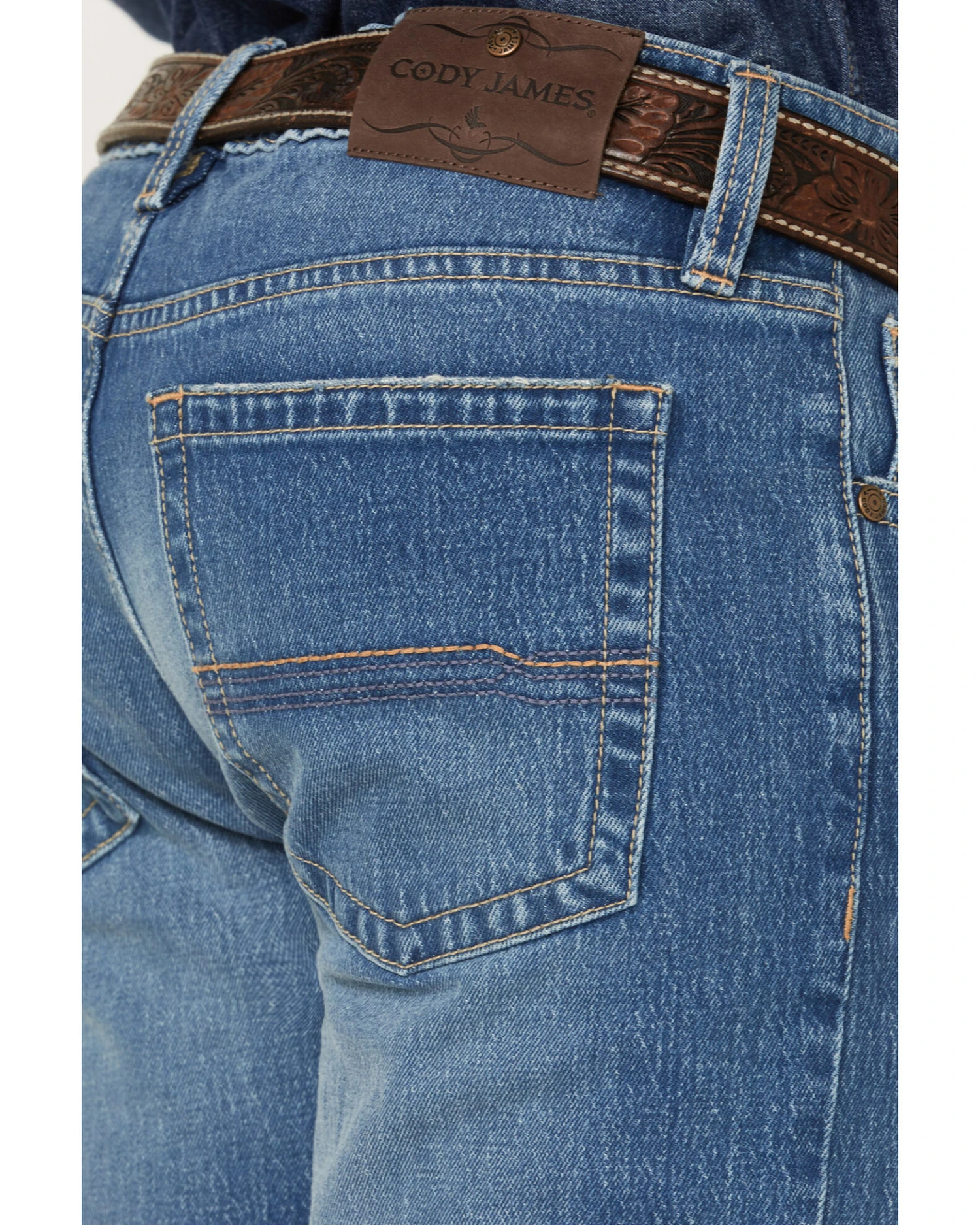 Cody James Men's Buffalo Stackable Medium Wash Stretch Straight Denim Jeans - Image 4