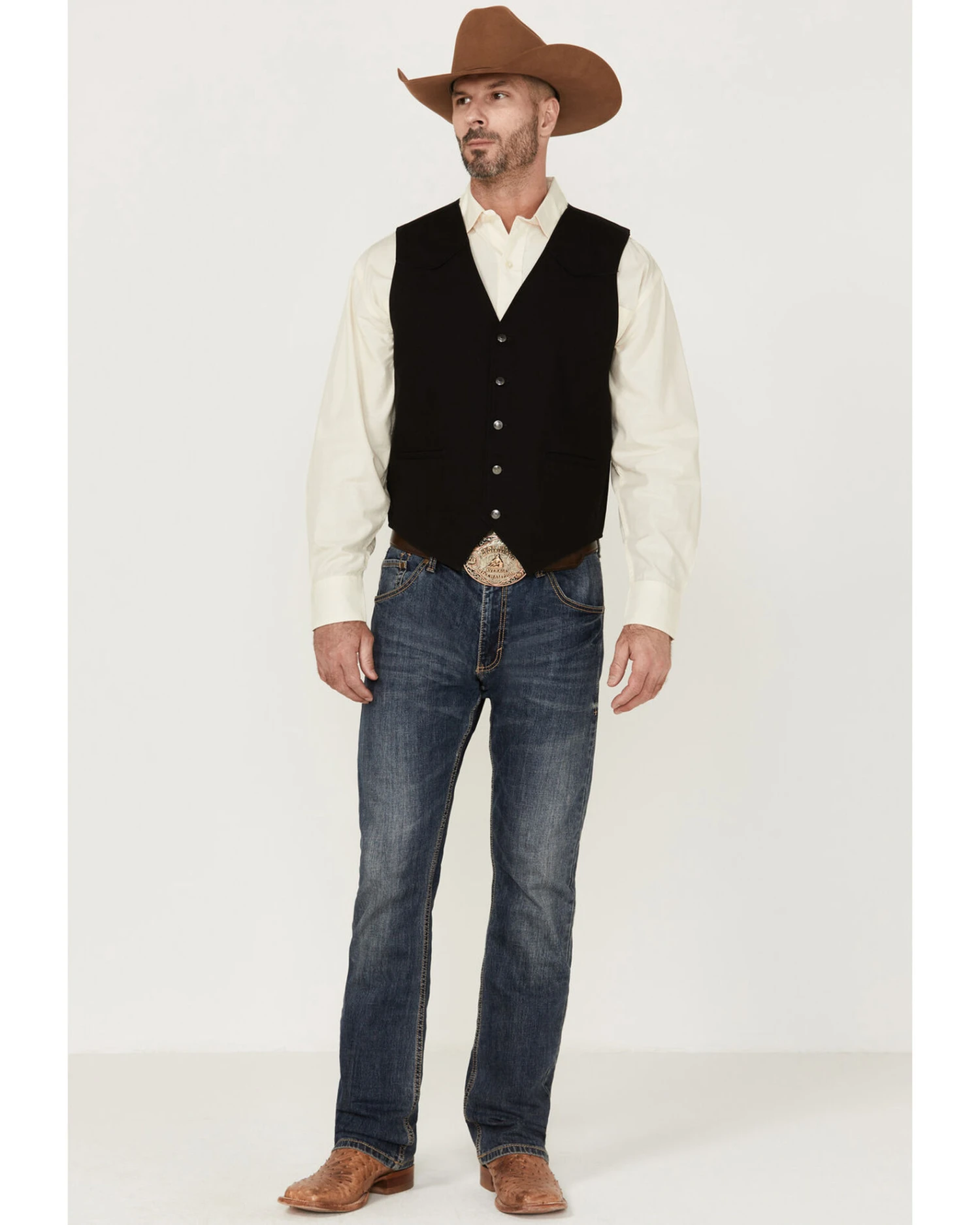 Cody James Men's Highlands Slub Button-Front Western Vest - Image 2