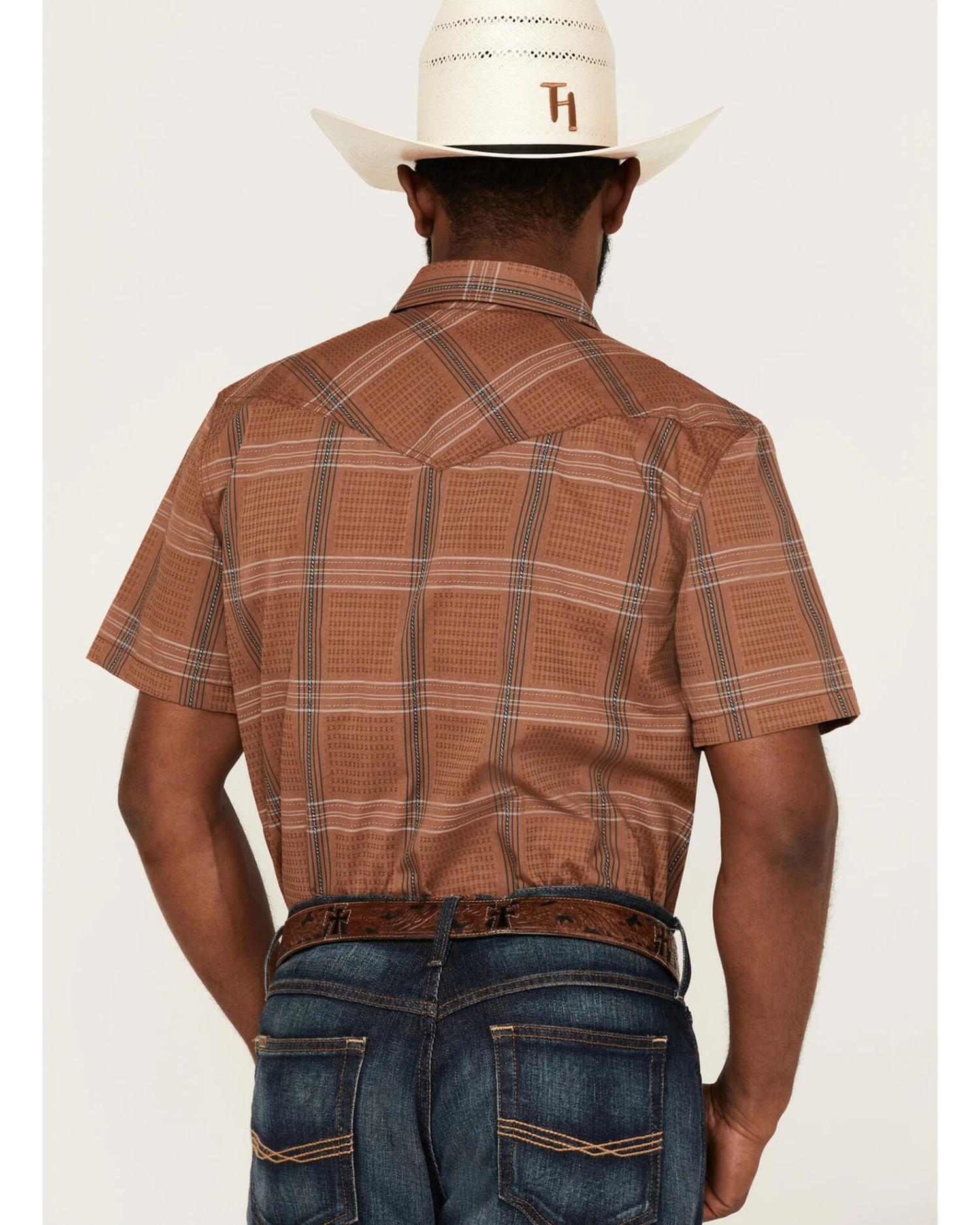 Cody James Men's Easl End Large Plaid Short Sleeve Snap Western Shirt - Image 4