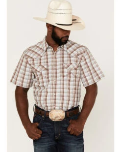 Cody James Men's Mount Vernon Small Plaid Short Sleeve Snap Western Shirt - Big & TallÂ