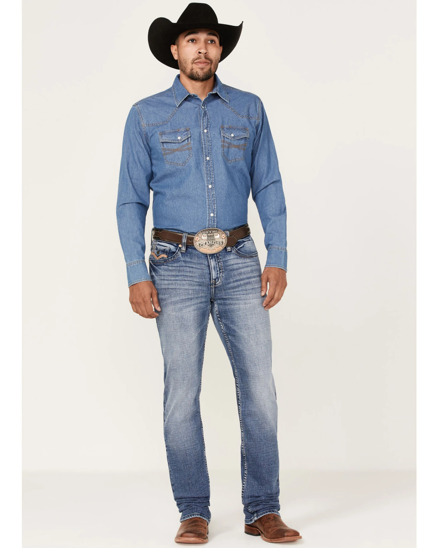 Cody James Men's Dice House Medium Wash Stretch Stackable Straight JeansÂ