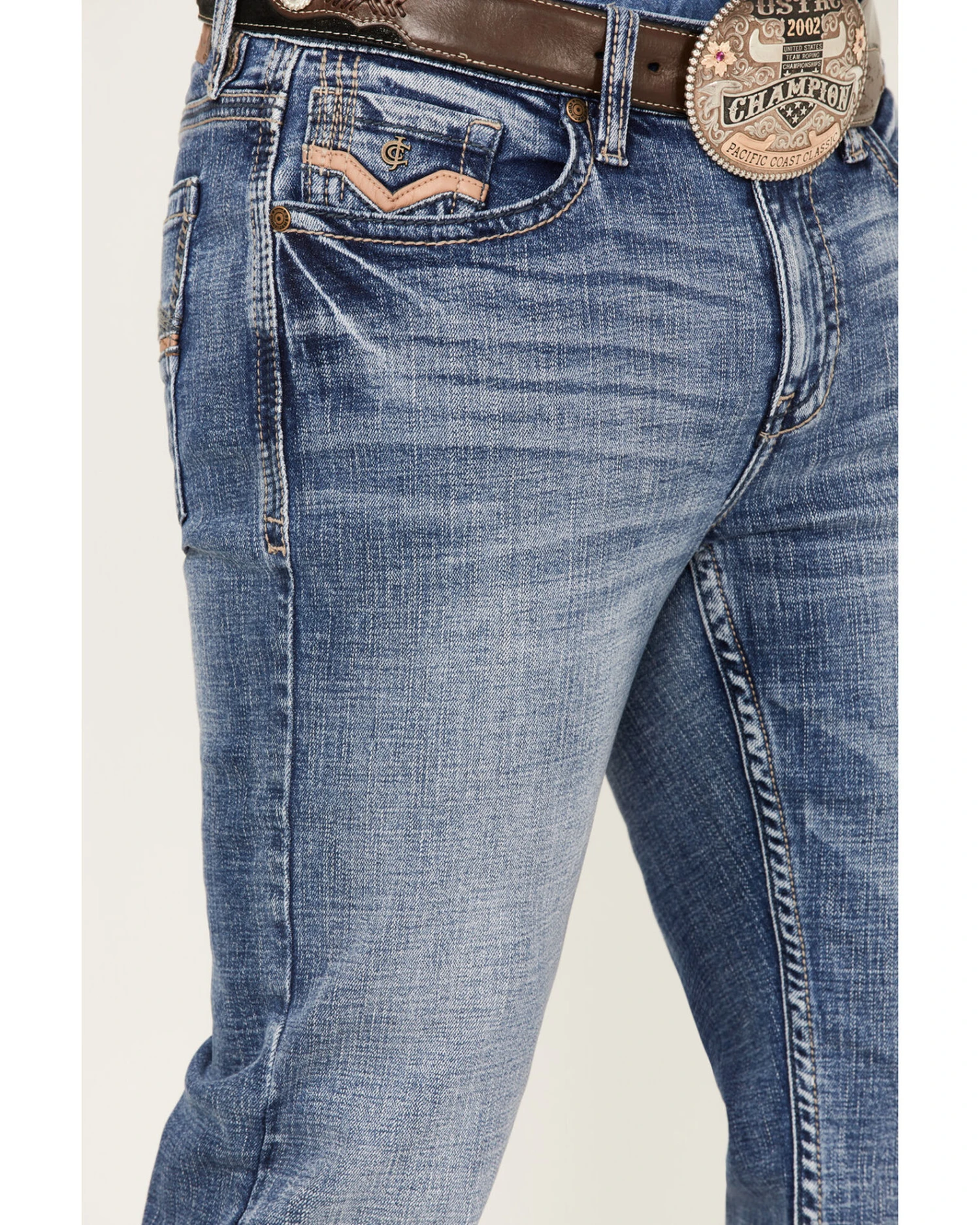 Cody James Men's Dice House Medium Wash Stretch Stackable Straight Jeans - Image 2