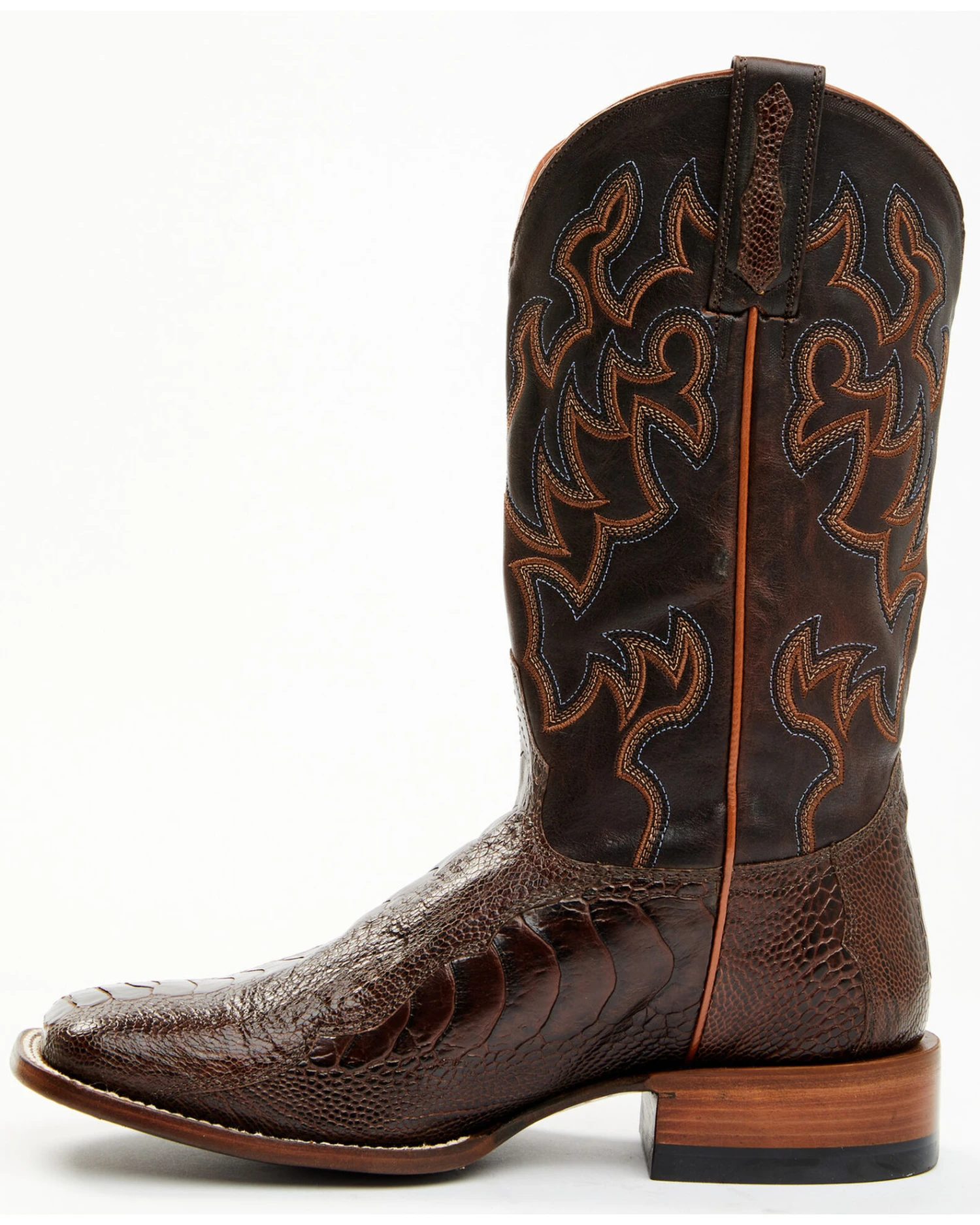 Cody James Men's Antique Cafe Ostrich Leg Exotic Western Boots - Broad Square Toe - Image 6