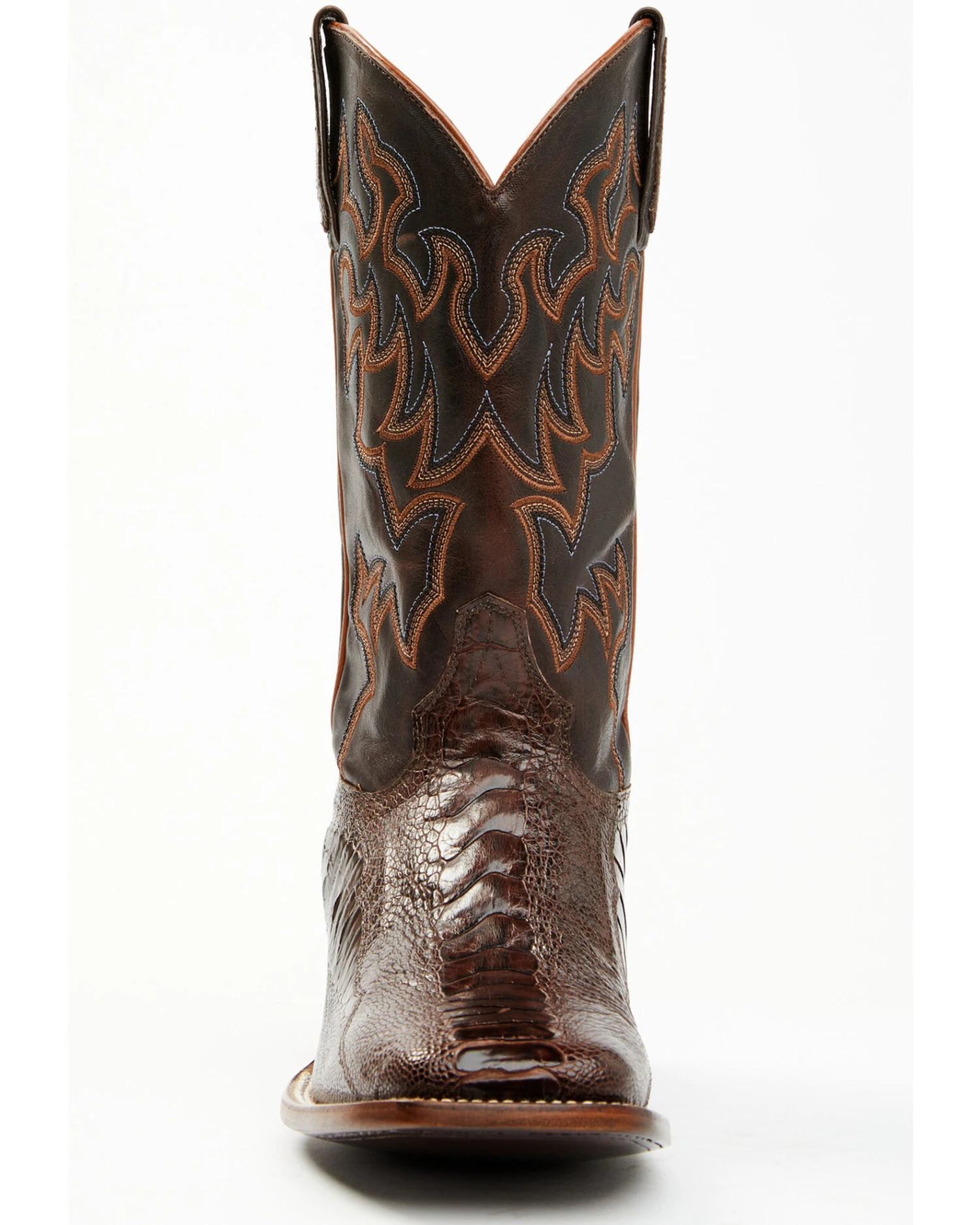 Cody James Men's Antique Cafe Ostrich Leg Exotic Western Boots - Broad Square Toe - Image 5