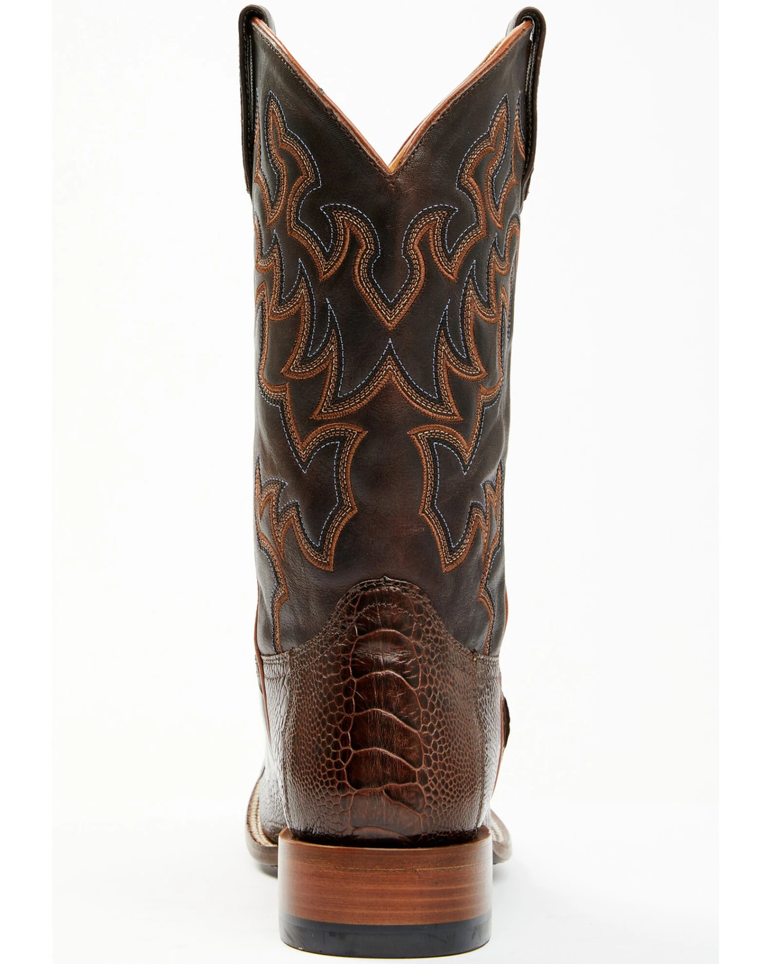 Cody James Men's Antique Cafe Ostrich Leg Exotic Western Boots - Broad Square Toe - Image 7