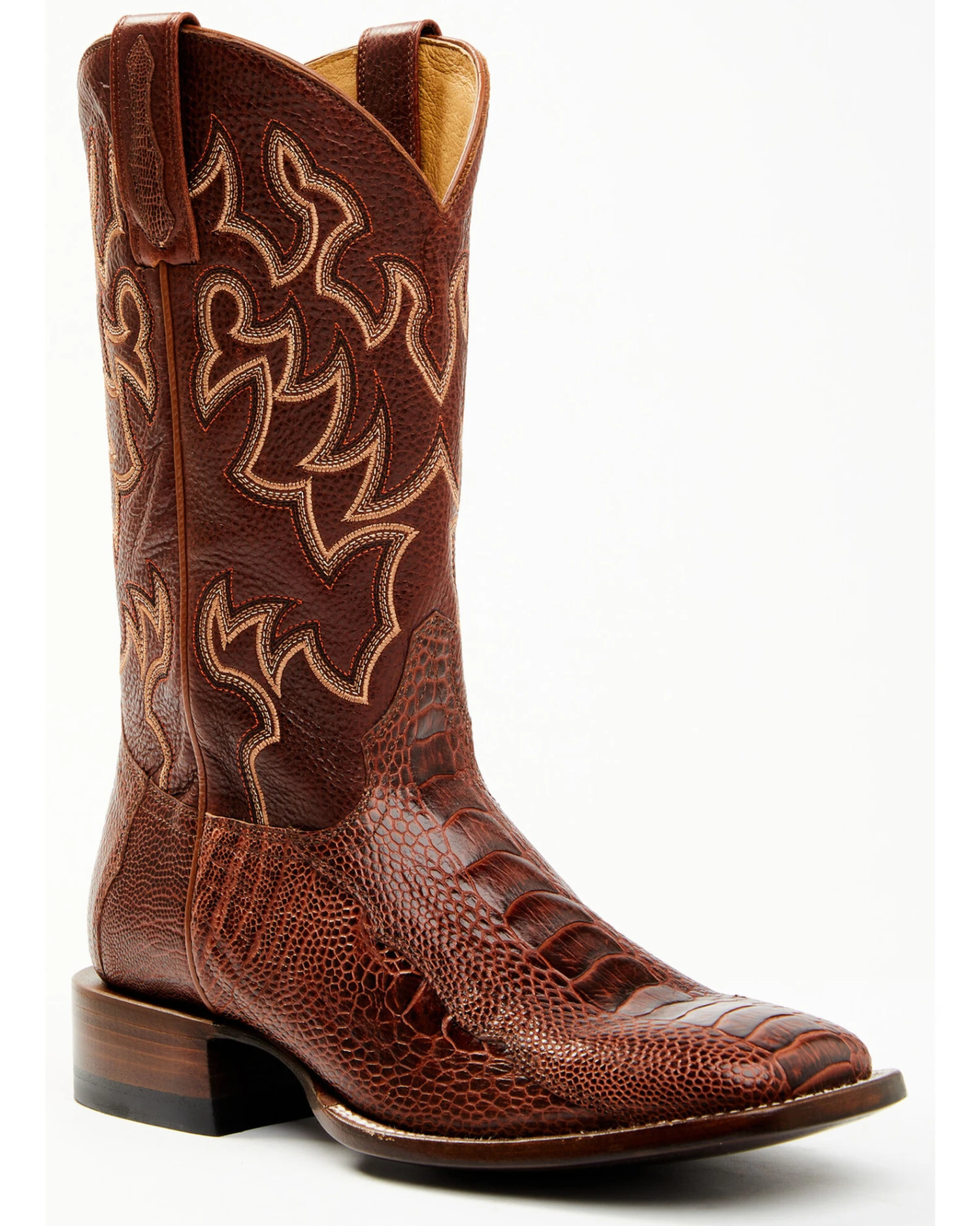 Cody James Men's Brandy Ostrich Leg Exotic Western Boots - Broad Square Toe - Image 2