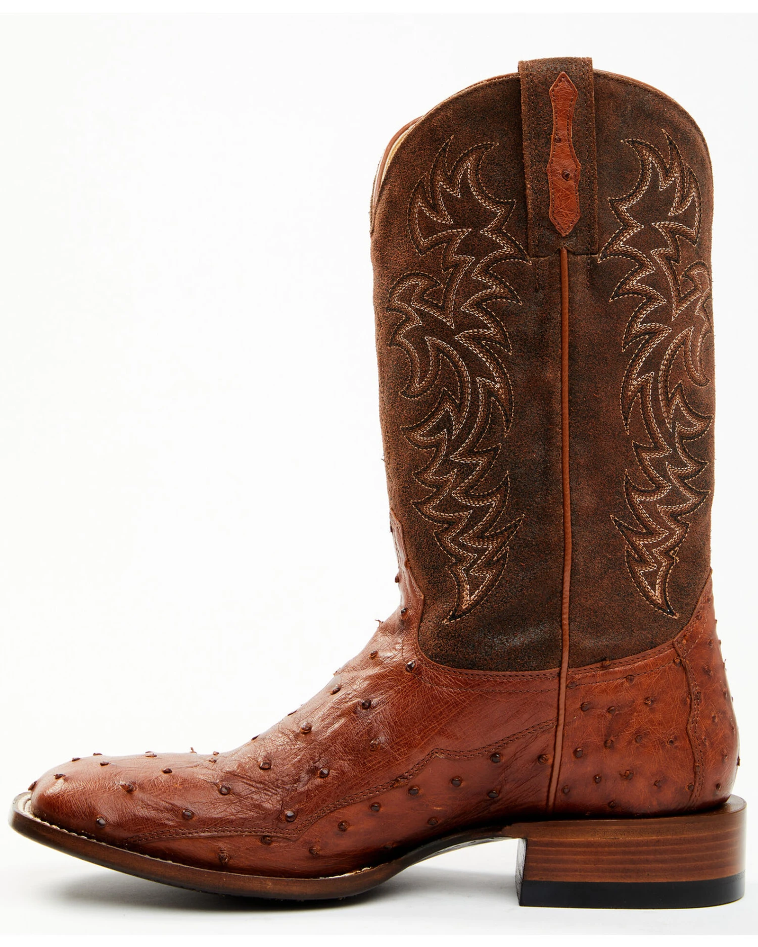 Cody James Men's Brandy Genuine Ostrich Exotic Western Boots - Broad Square Toe - Image 3