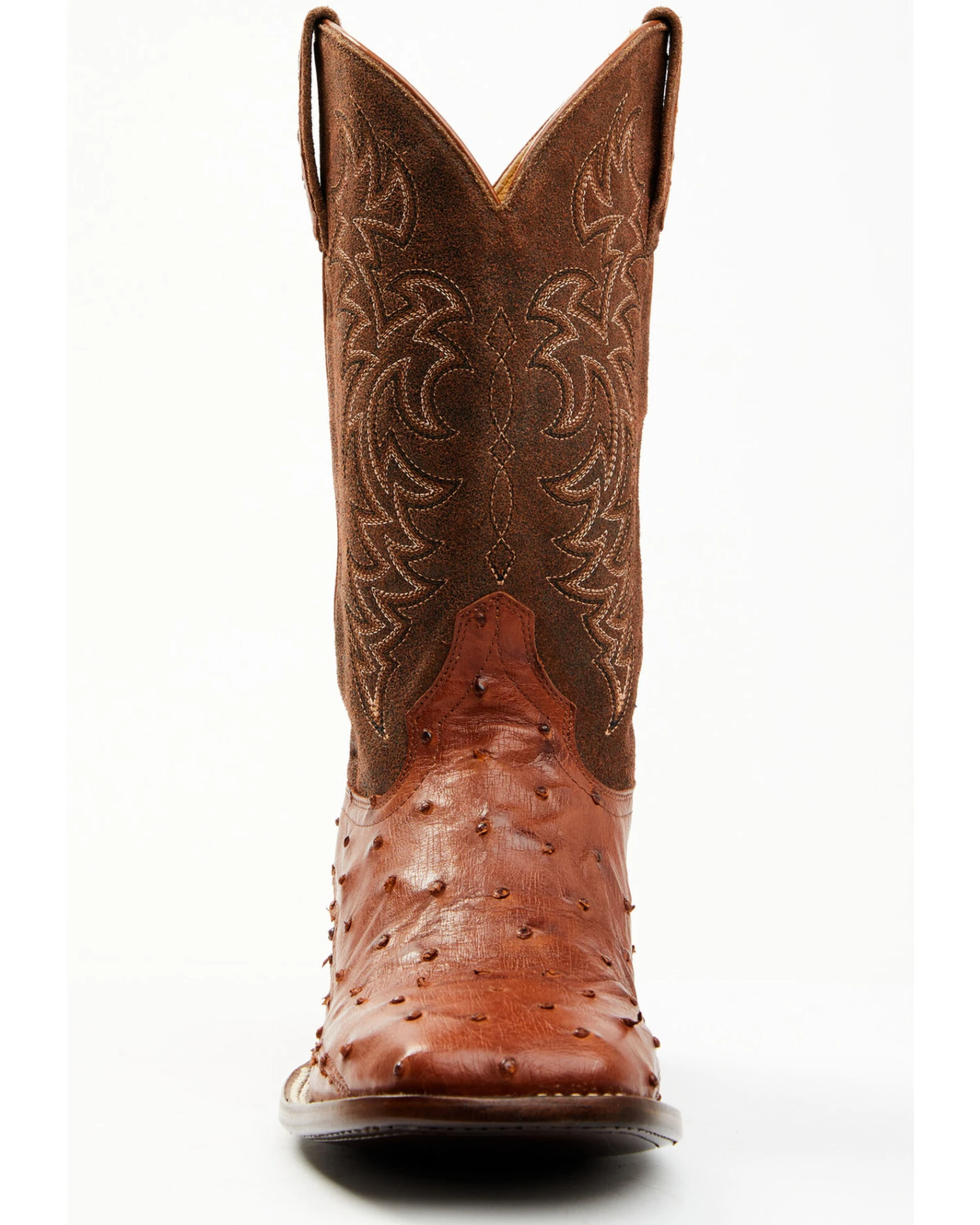 Cody James Men's Brandy Genuine Ostrich Exotic Western Boots - Broad Square Toe - Image 4