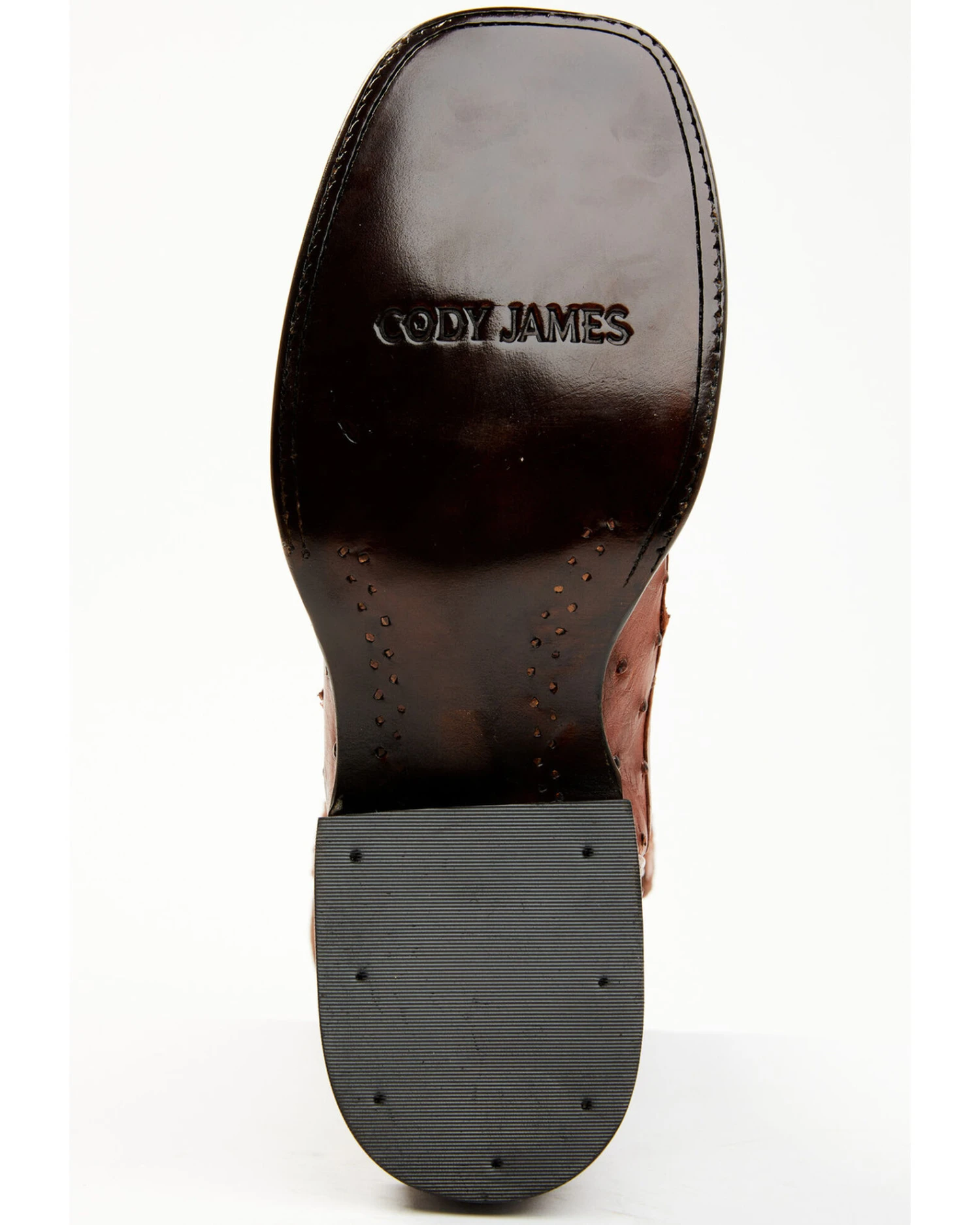 Cody James Men's Brandy Genuine Ostrich Exotic Western Boots - Broad Square Toe - Image 2