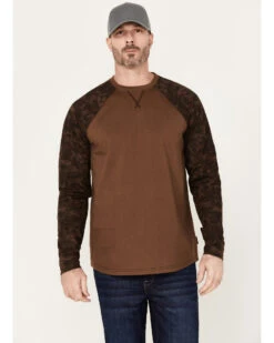 Cody James Men's Camo Color Block Long Sleeve Baseball Work T-ShirtÂ