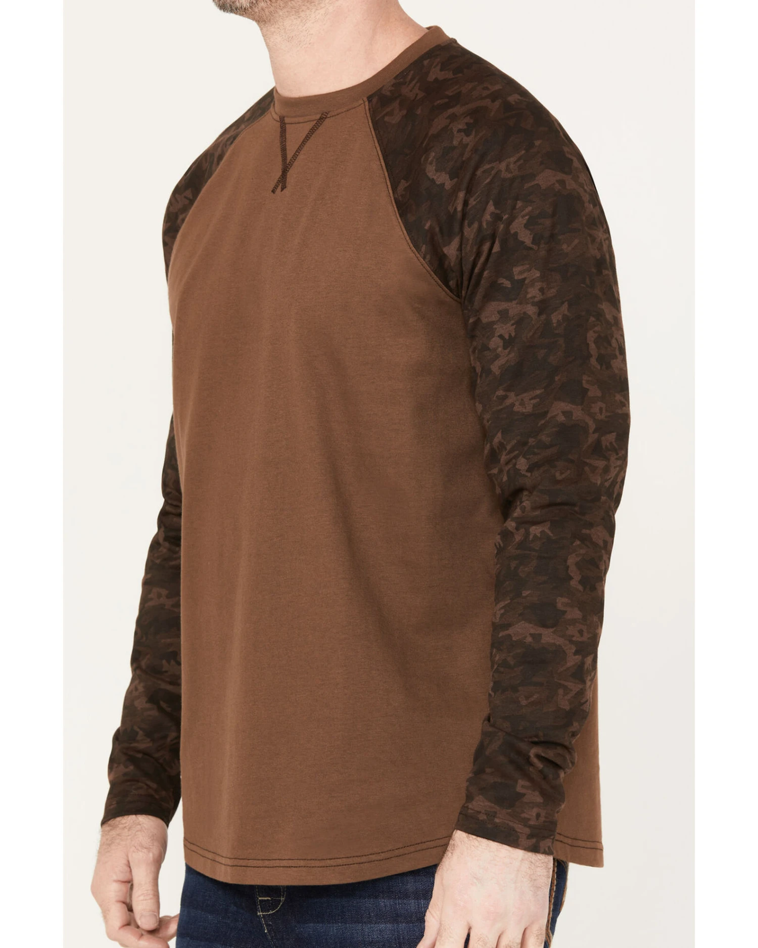 Cody James Men's Camo Color Block Long Sleeve Baseball Work T-Shirt - Image 3
