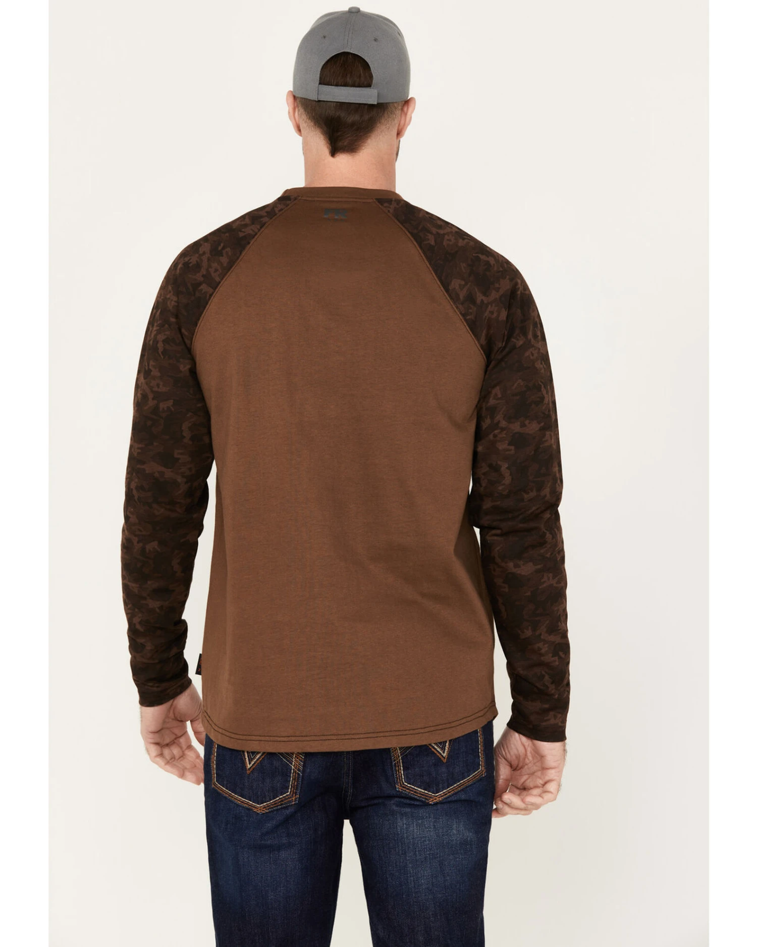 Cody James Men's Camo Color Block Long Sleeve Baseball Work T-Shirt - Image 4