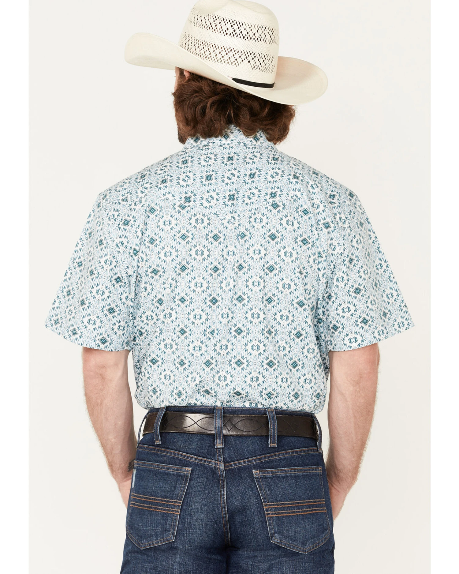 Cody James Men's Wagon Southwestern Print Short Sleeve Western Snap Shirt - Image 4