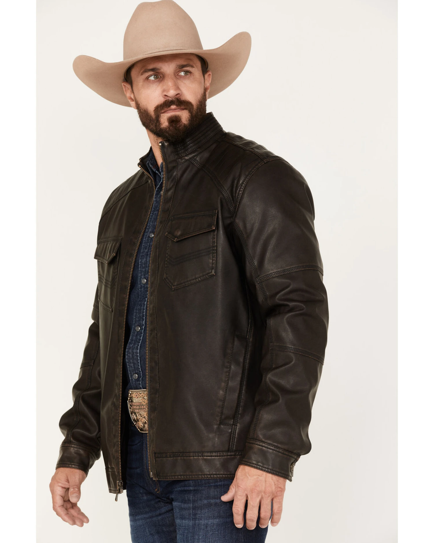Cody James Men's Houston Distressed Moto Jacket - Image 2