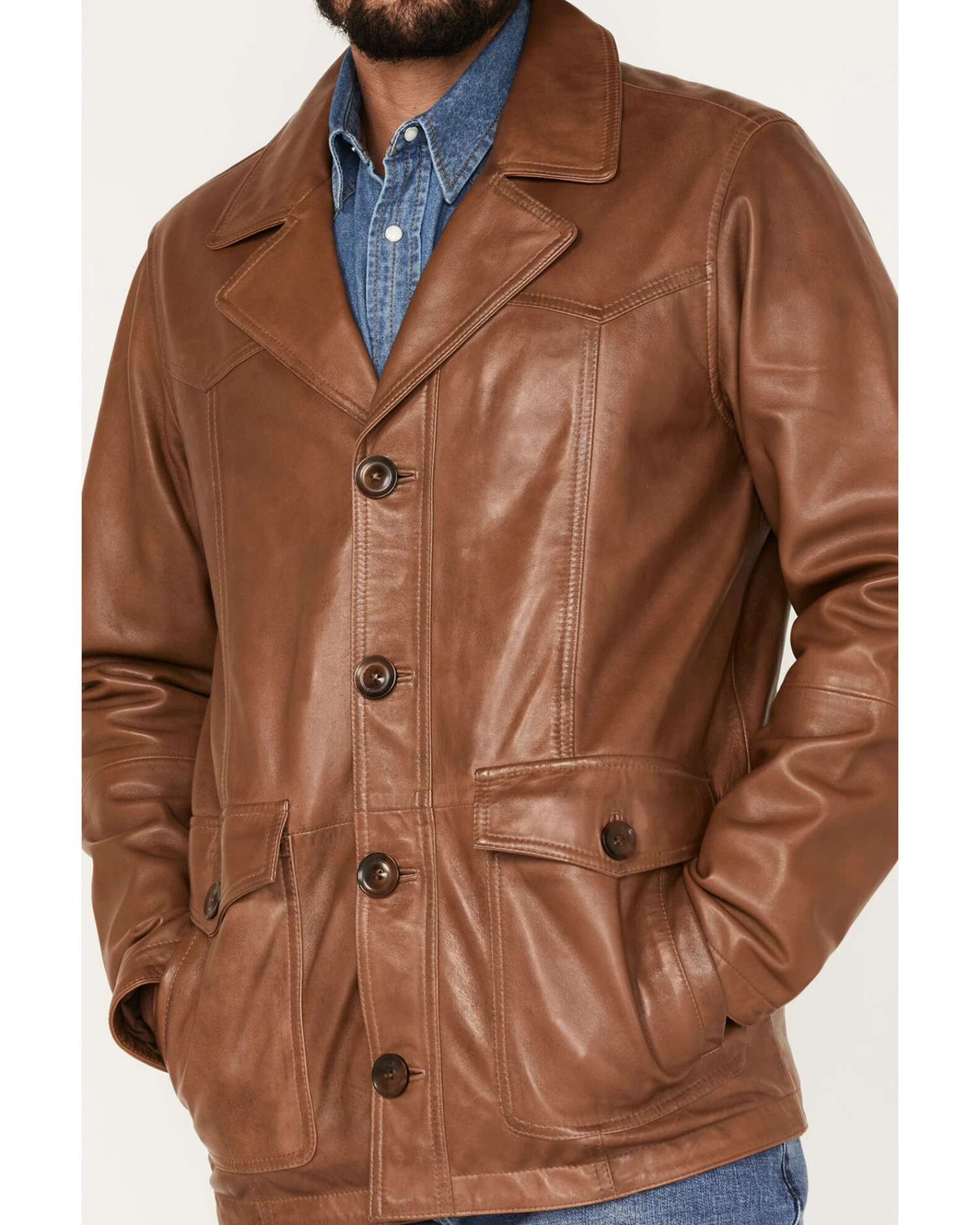 Cody James Men's Dale Leather Field Jacket - Image 3
