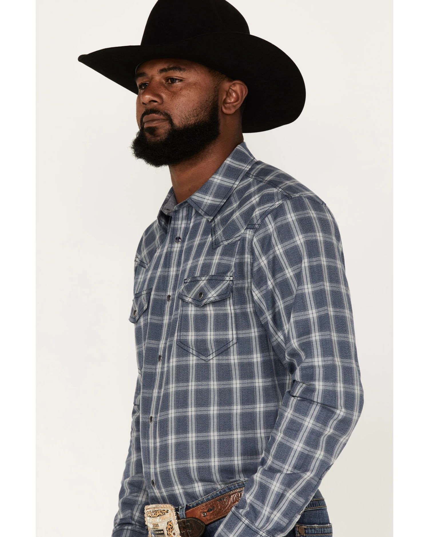 Cody James Men's Lingo Plaid Print Long Sleeve Snap Western Shirt - Image 2