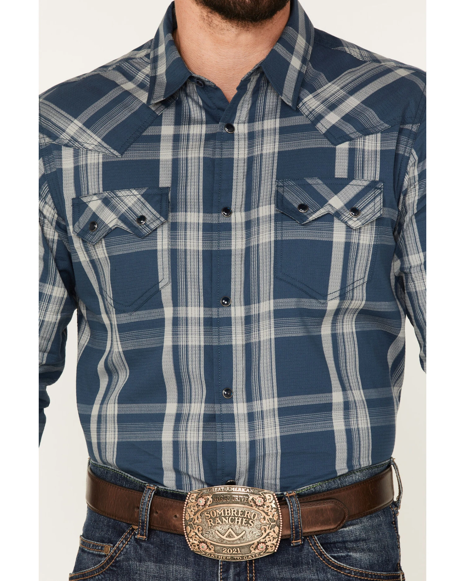 Cody James Men's Expression Large Plaid Snap Western Shirt - Image 3