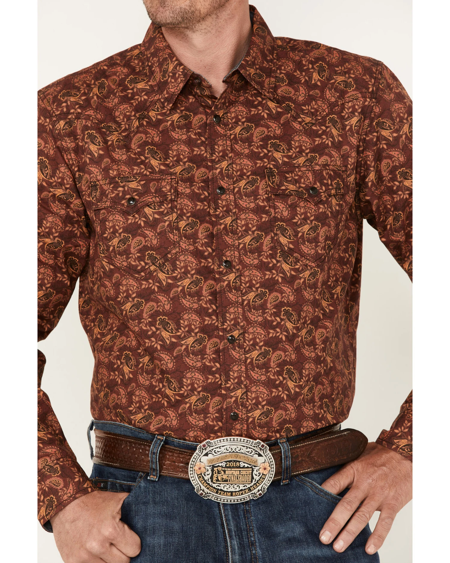 Cody James Men's On Tour Paisley Print Long Sleeve Snap Western Shirt - Big & Tall - Image 3