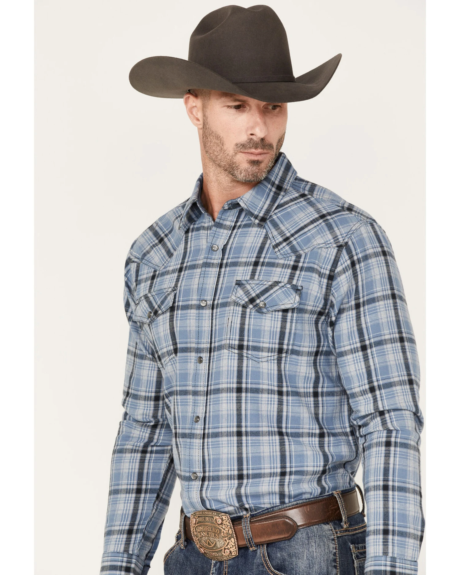 Cody James Men's Stream Plaid Print Long Sleeve Pearl Snap Western Flannel Shirt - Image 2