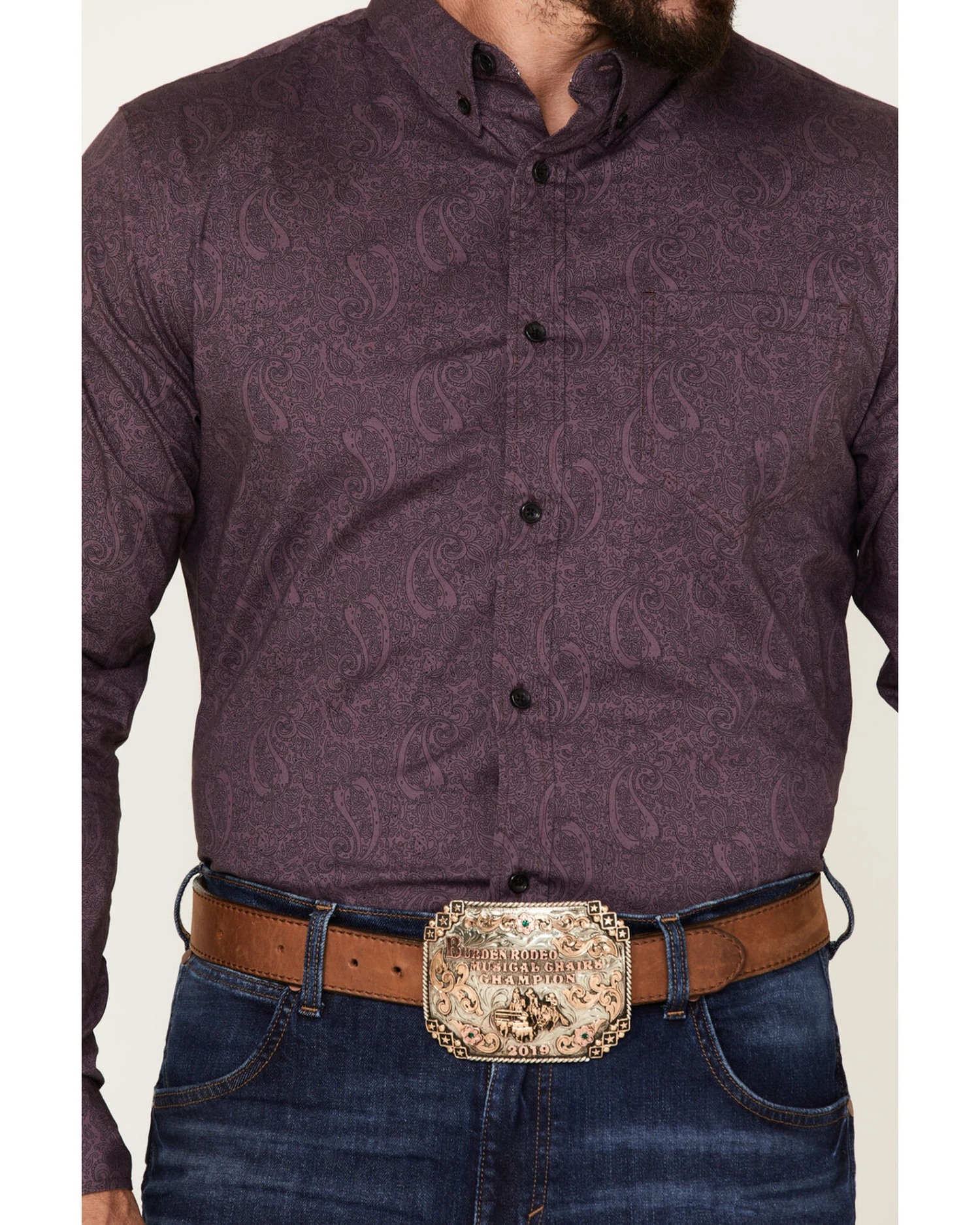 Cody James Men's Primative Geo Print Button-Down Western Shirt - Image 3