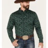Cody James Men's Ringer Floral Print Button Down Western Shirt 