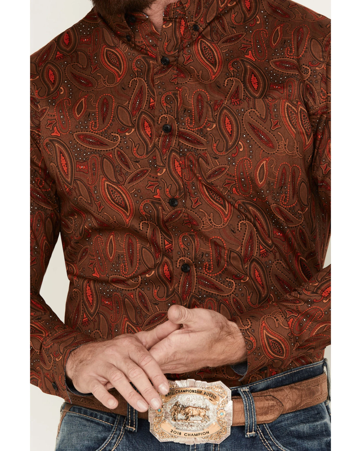 Cody James Tortuga Paisley Print Button Down Western Shirt - Big & Tall - Image 3